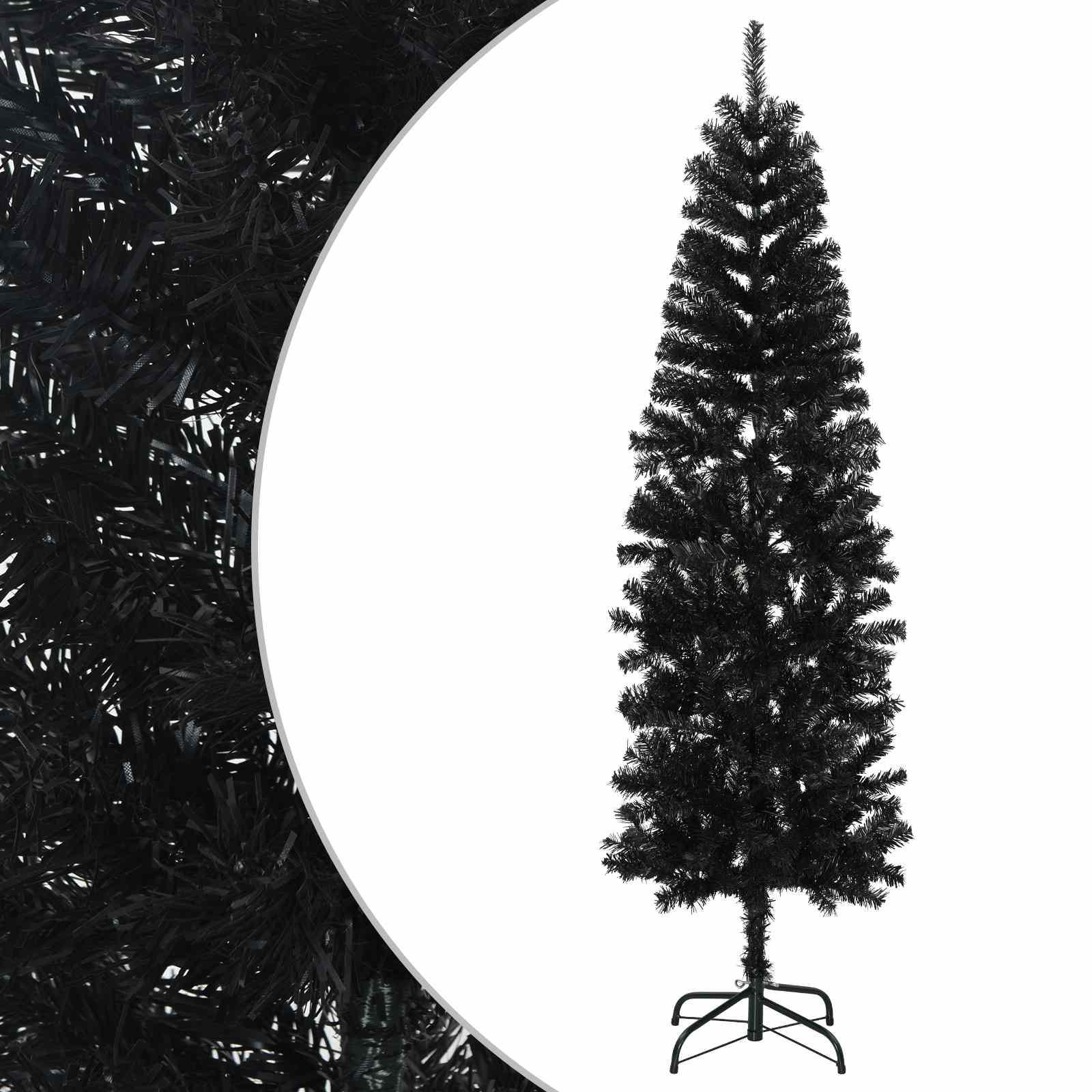 Künstlicher Schlanker Weihnachtsbaum 210 Cm Pvc Und Stahl Vidaxl