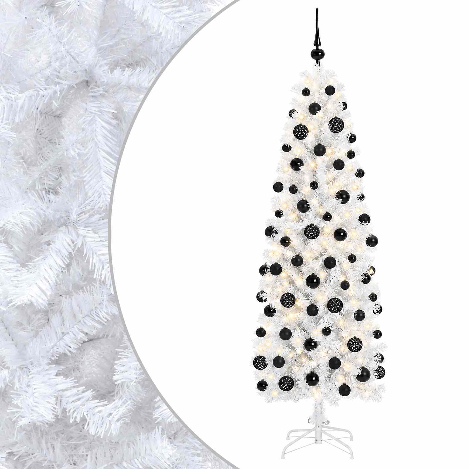 Künstlicher Schmaler Weihnachtsbaum Mit Weihnachtskugel 240 Cm Vidaxl