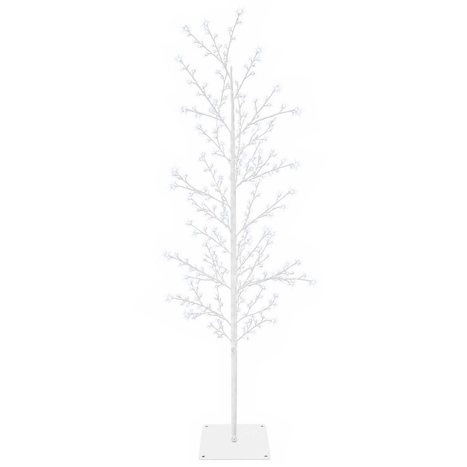 Künstlicher Led-birkenbaum Weiß 150 Cm Stahl 360 Leds Vidaxl