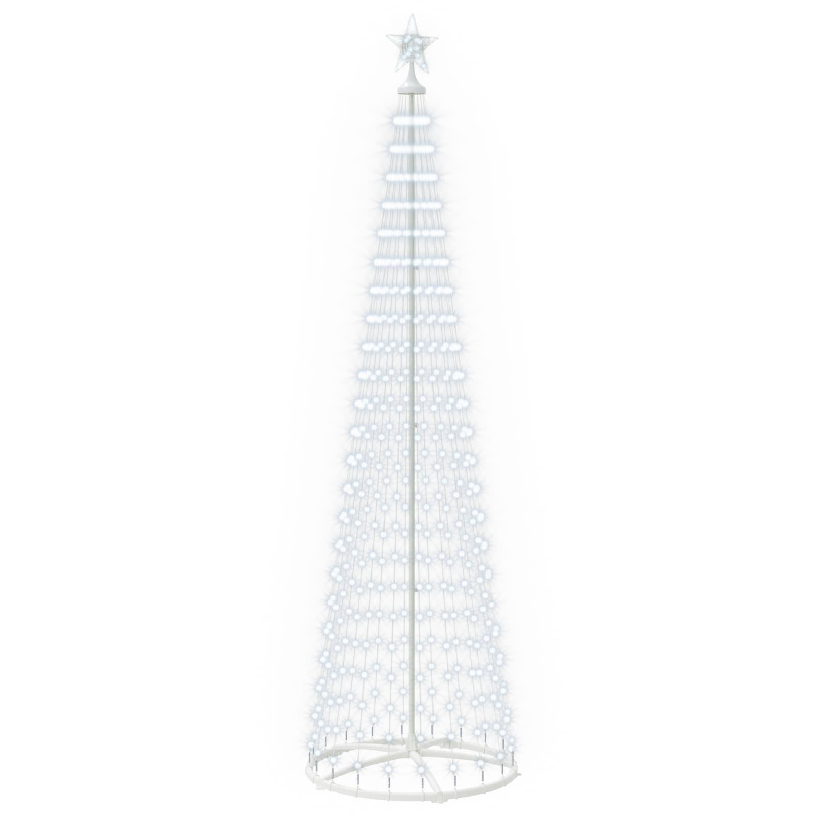 Led-kegelbaum 250 Cm 470 Leds Kaltweiß Stahl Weiß Vidaxl