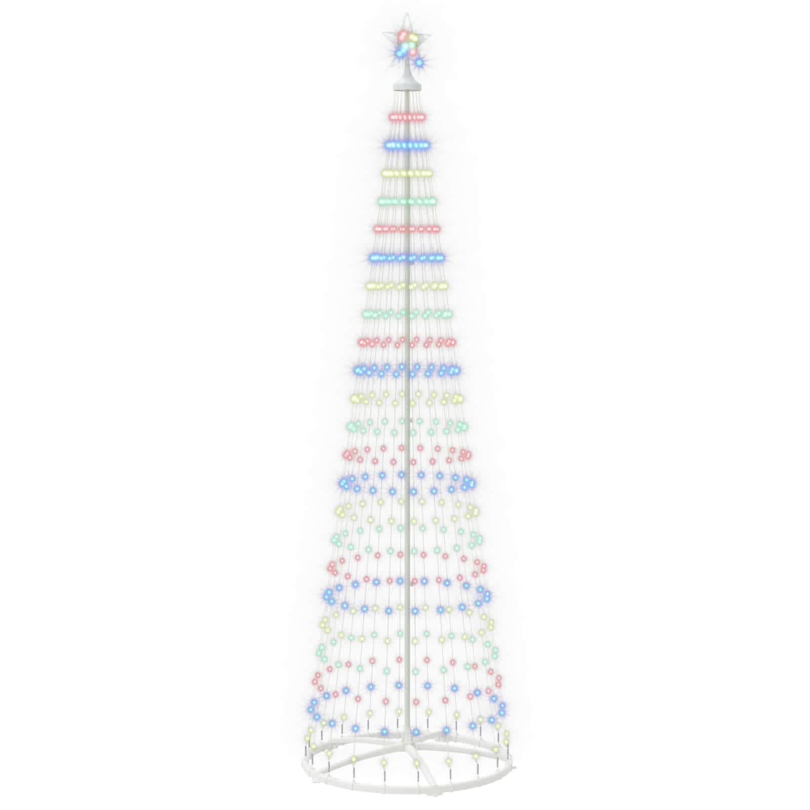 Led-kegelbaum 250 Cm 470 Leds Mehrfarbig Stahl Weiß Vidaxl
