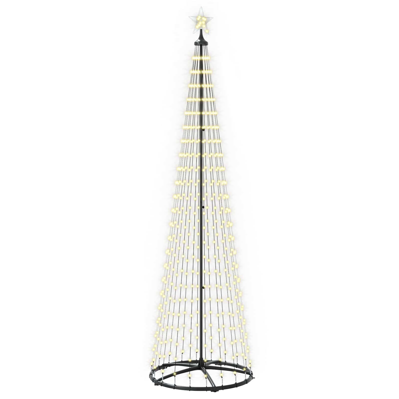 Led-kegelbaum 250 Cm 470 Leds Warmes Weiß Stahl Weiß Vidaxl