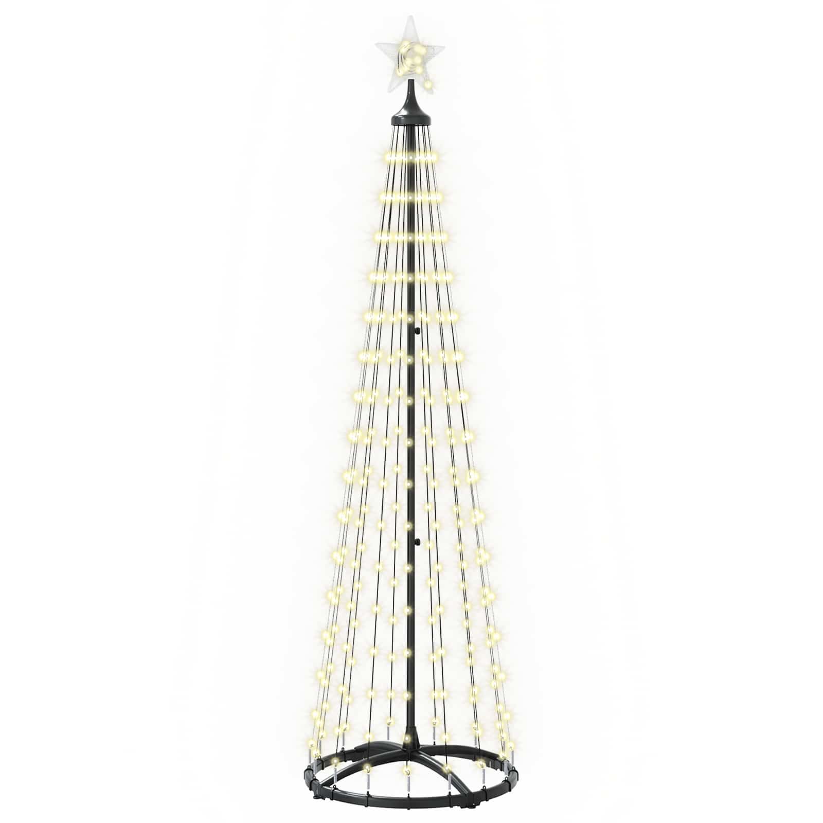 Led-kegelbaum 180 Cm 250 Leds Warmes Weiß Stahl Weiß Vidaxl