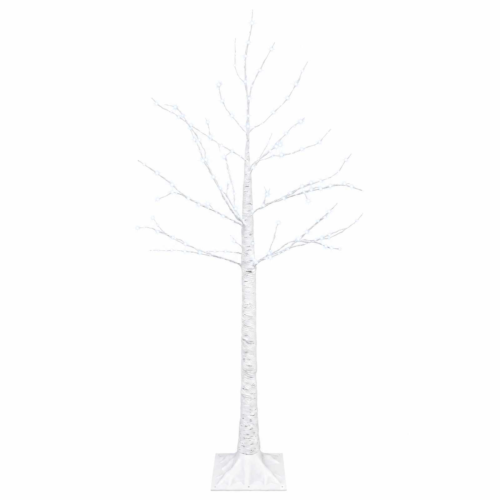 Birken-weihnachtsbaum Weiß 22 X 22 X 120 Cm Kunststoff 174 Leds Vidaxl