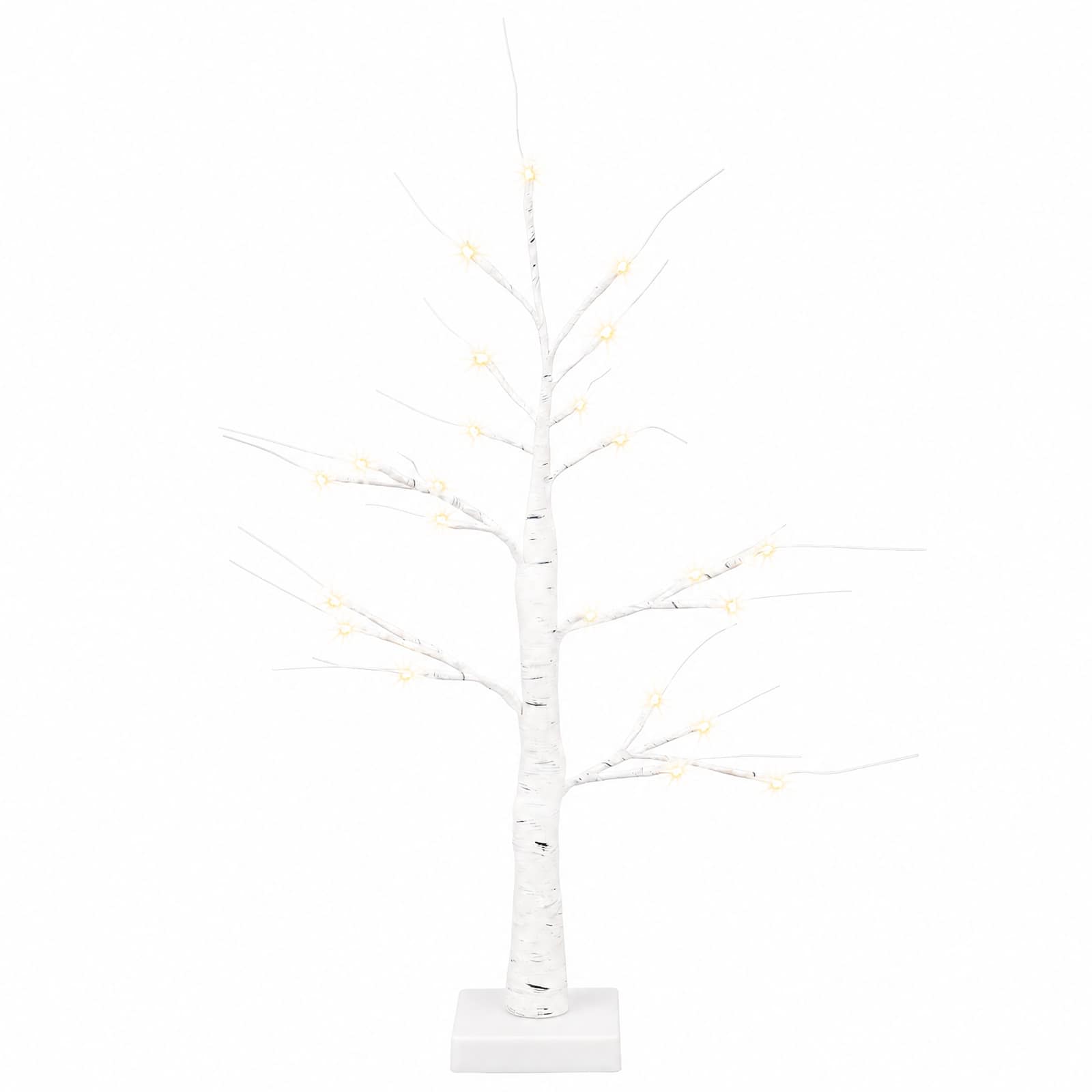Led-birken-weihnachtsbaum 2 Stk. Weiß 10 X 10 X 58 Cm Vidaxl