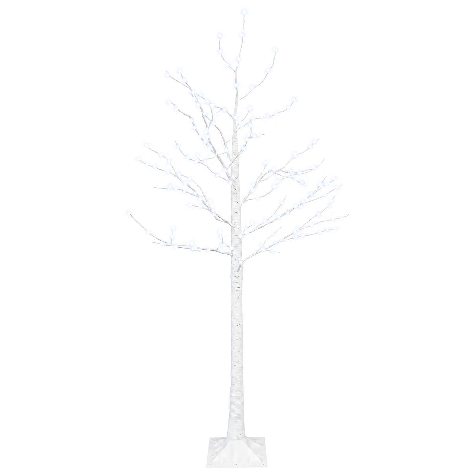 Birken-weihnachtsbaum Weiß 22 X 22 X 150 Cm Kunststoff 232 Leds Vidaxl
