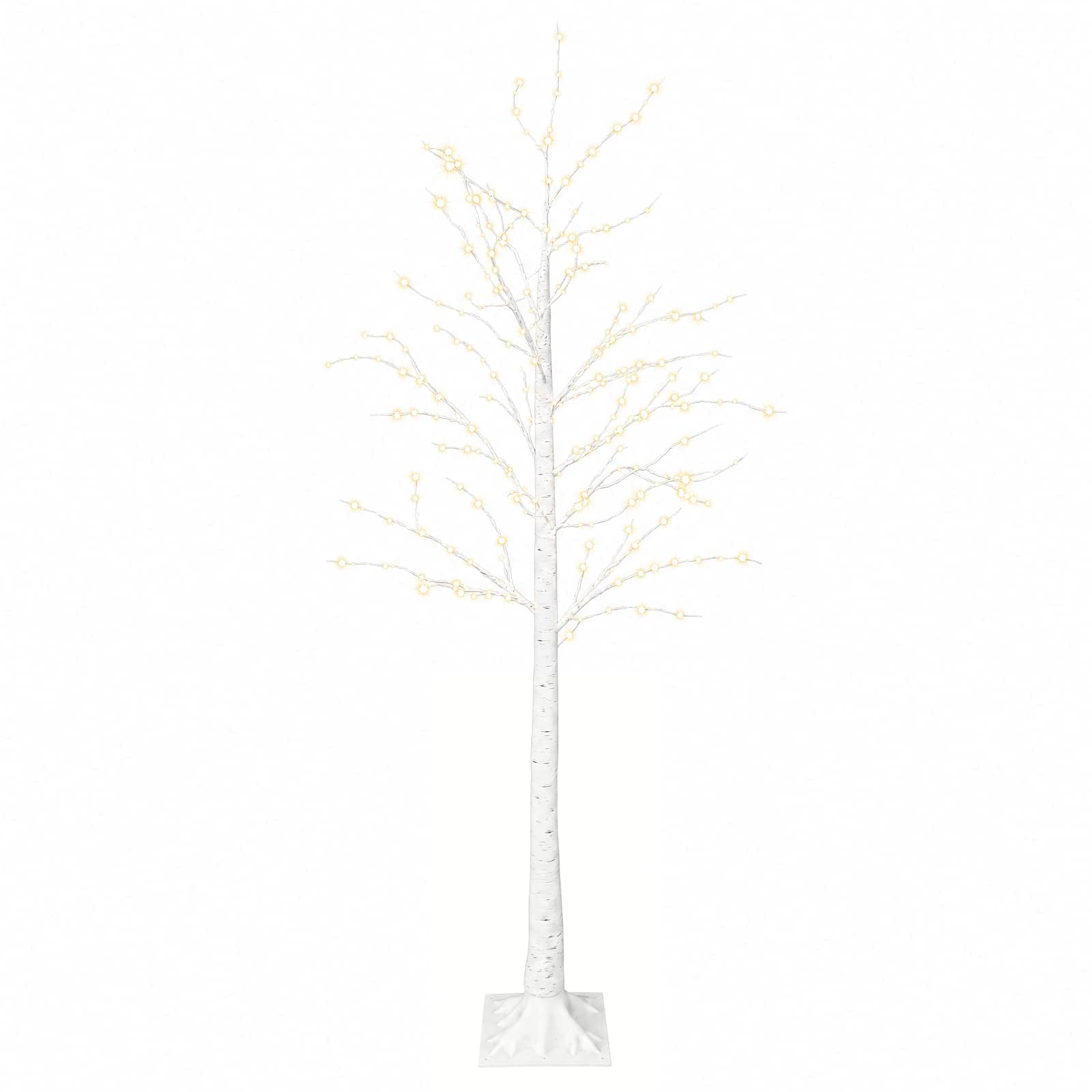 Birken-weihnachtsbaum Weiß 22 X 22 X 180 Cm Kunststoff 319 Leds Vidaxl