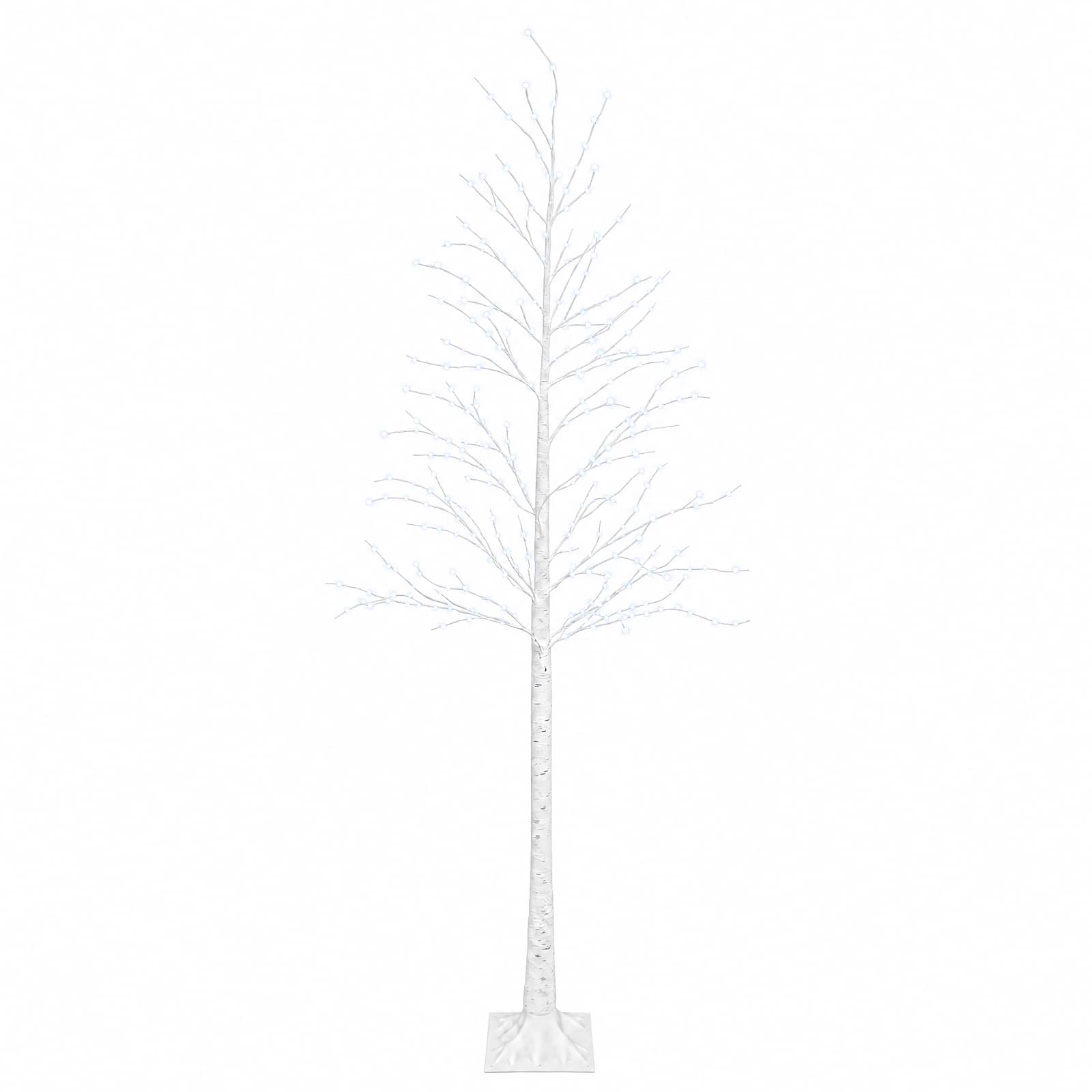 Birken-weihnachtsbaum Weiß 25 X 25 X 240 Cm Kunststoff 493 Leds Vidaxl