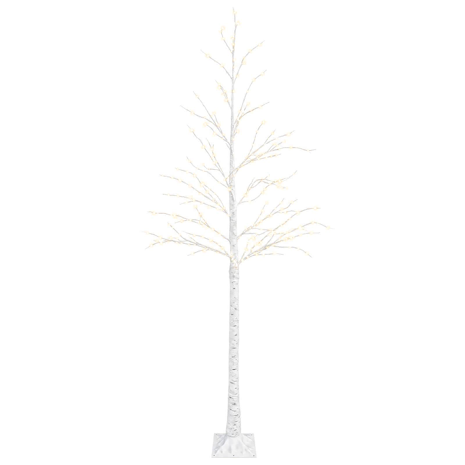 Birken-weihnachtsbaum Weiß 25 X 25 X 210 Cm Kunststoff 406 Leds Vidaxl