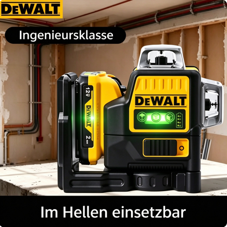 Dewalt Dw089lg Linienlaser Komplettpaket, Sofort Einsatzbereit, Mit 12v Akku, Ladegerät Und Tasche