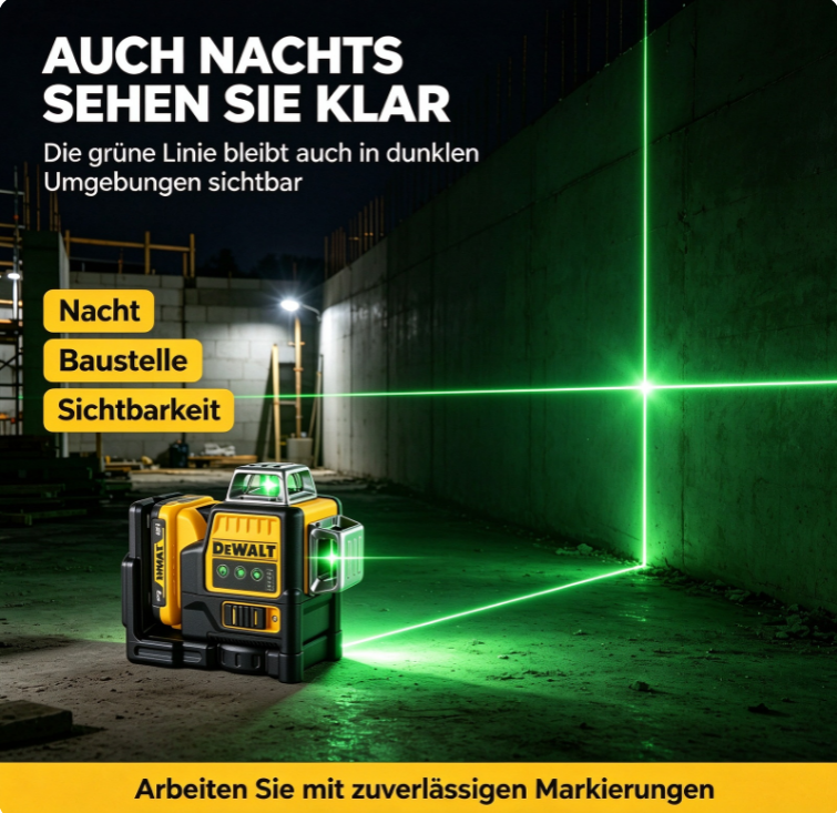 Dewalt Dw089lg 12v Li-ion Grünlaser Mit Langer Betriebszeit, Komplettes Set Mit Akku Und Ladegerät