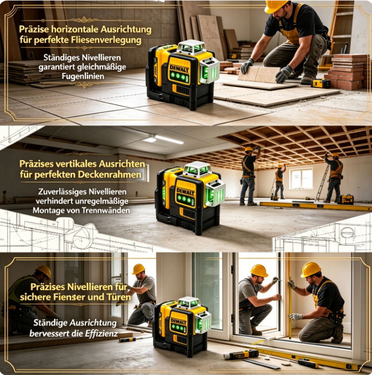 Dewalt Dw089lg Laserwasserwaage Mit Pendelsperre Zum Transportschutz, Set Mit Akku Und Ladegerät