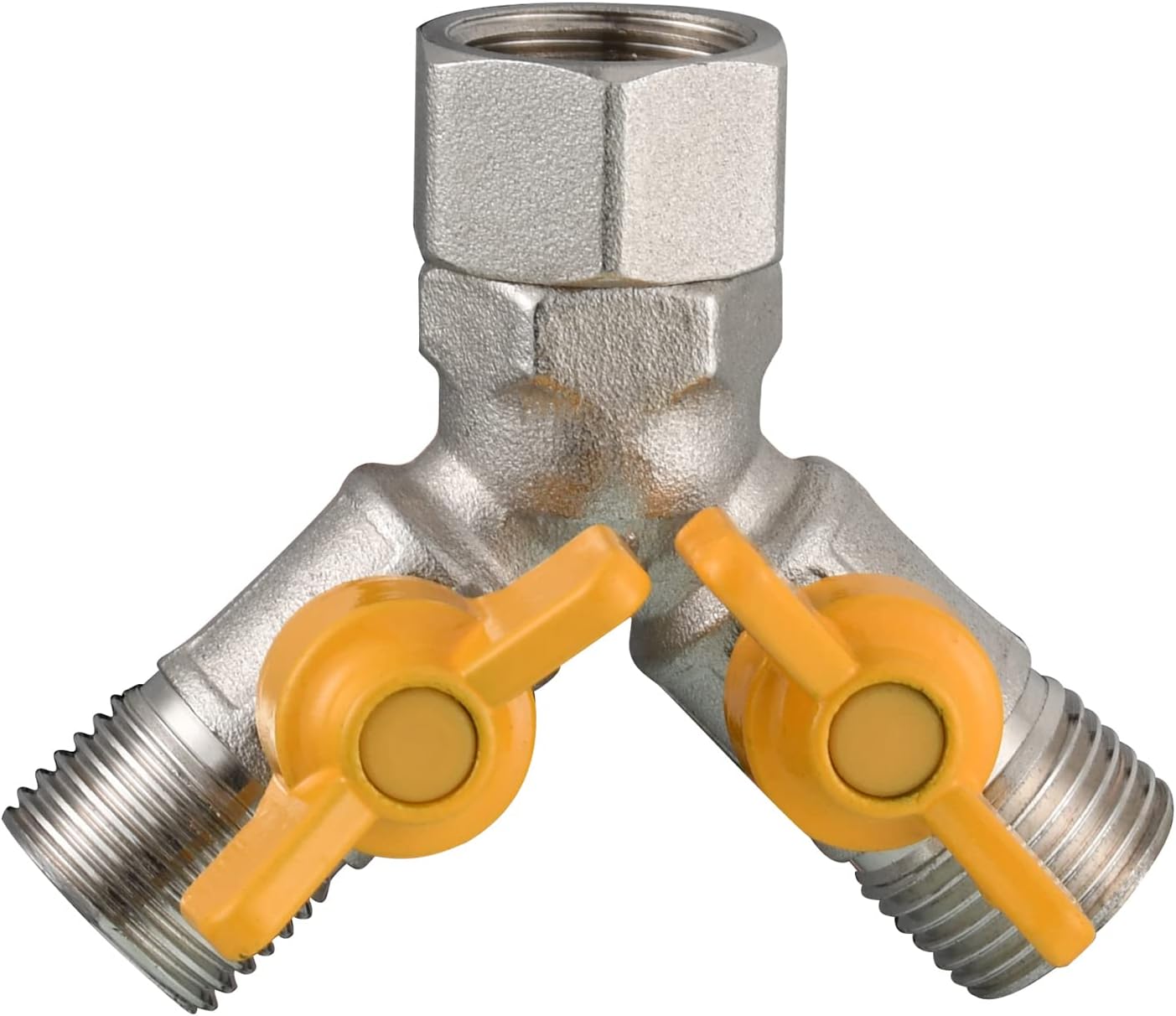 Ersatz-g 1/2"-messing-y-anschlussventil Mit 3-wege-ventil Und Ausziehbarem Brauseadapter, Absperrventil Für Küche Oder Bad, Dsf009a