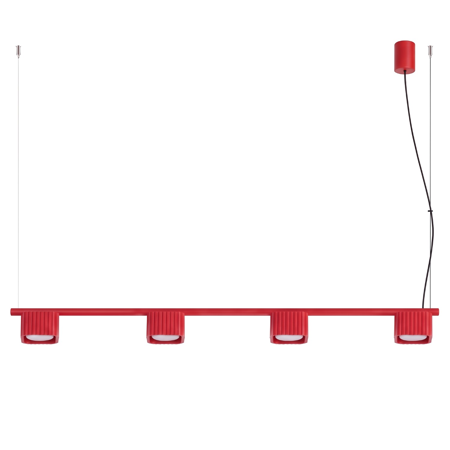 Kronleuchter Riff 4 Rot Aluminium 4xgx53 122cm Sollux