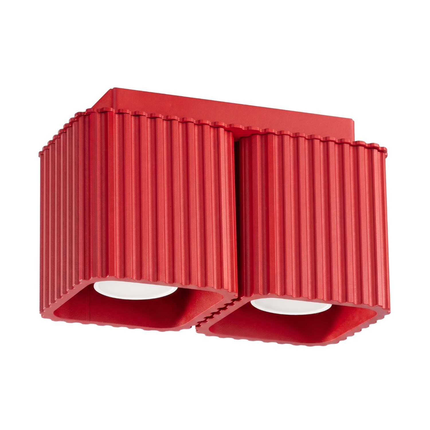 Deckenleuchte Riff 2 Rot Aluminium 2xgu10 20.5cm Sollux