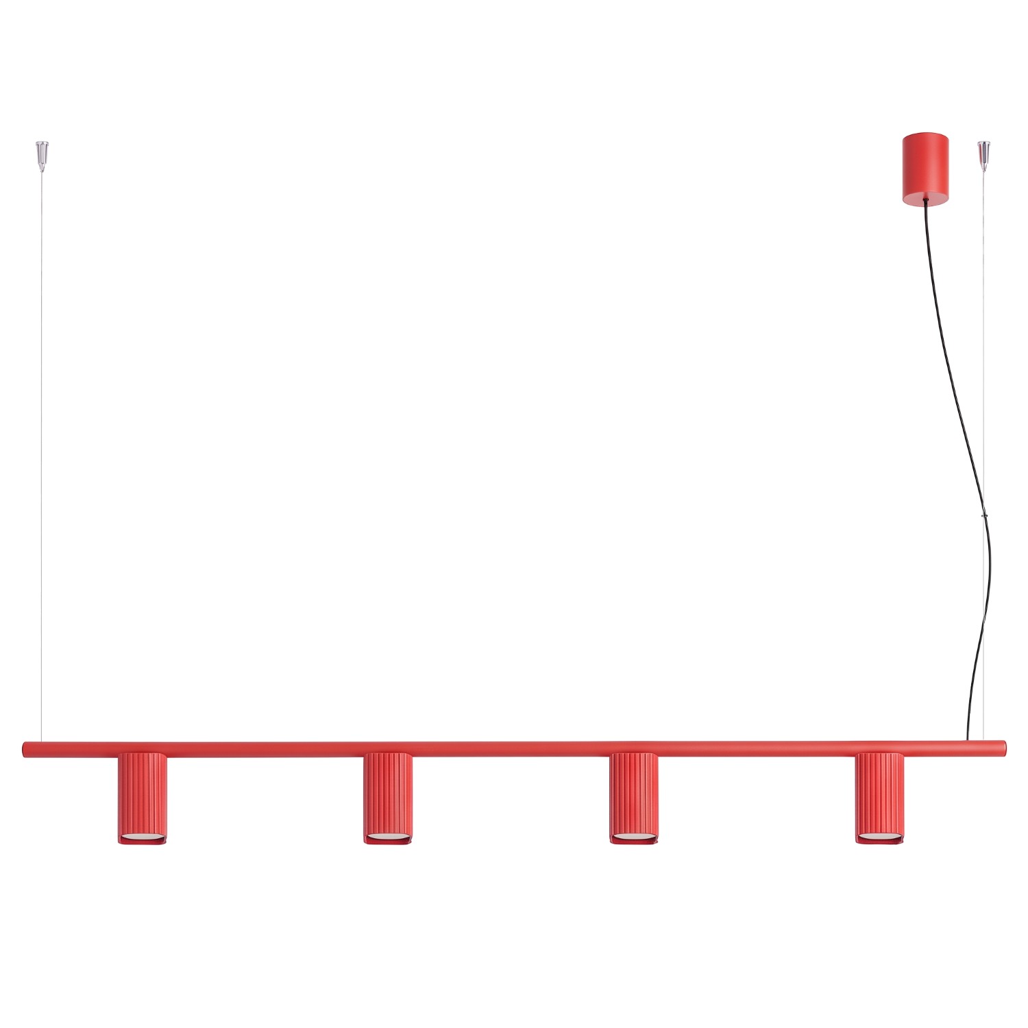 Kronleuchter Rayo 4 Rot Aluminium 4xgu10 122cm Sollux