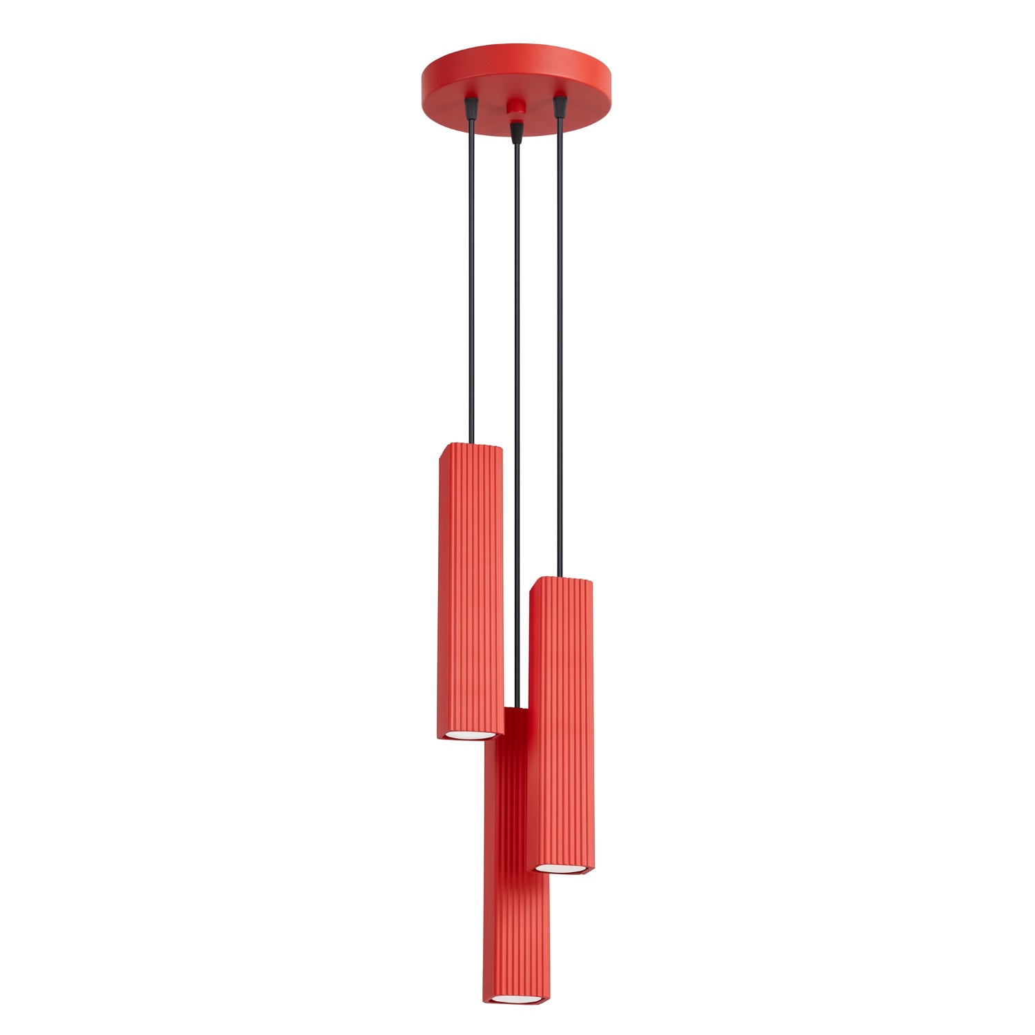 Pendelleuchte Rayo 3p Rot Aluminium 3xgu10 20cm Sollux