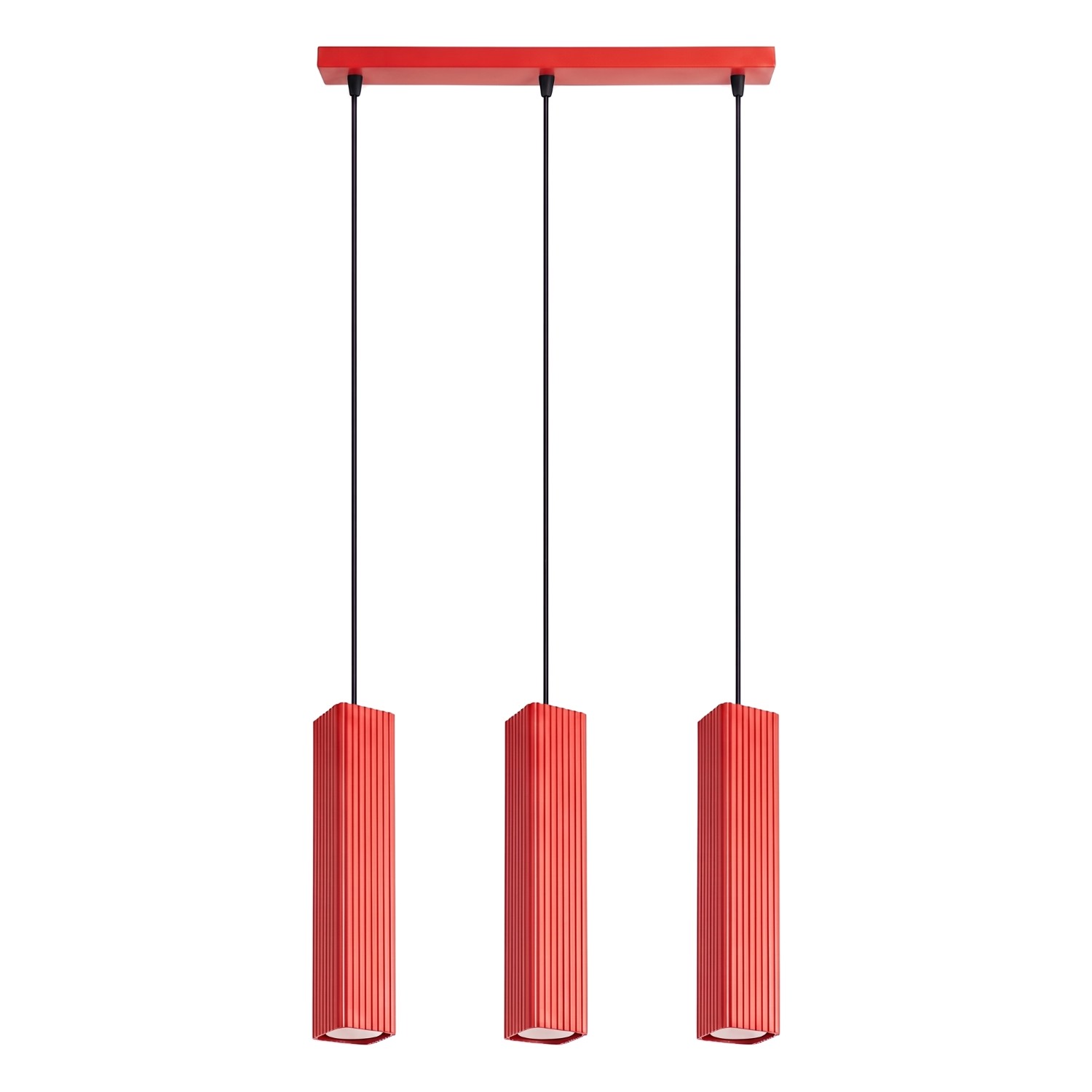 Pendelleuchte Rayo 3l Rot Aluminium 3xgu10 45cm Sollux