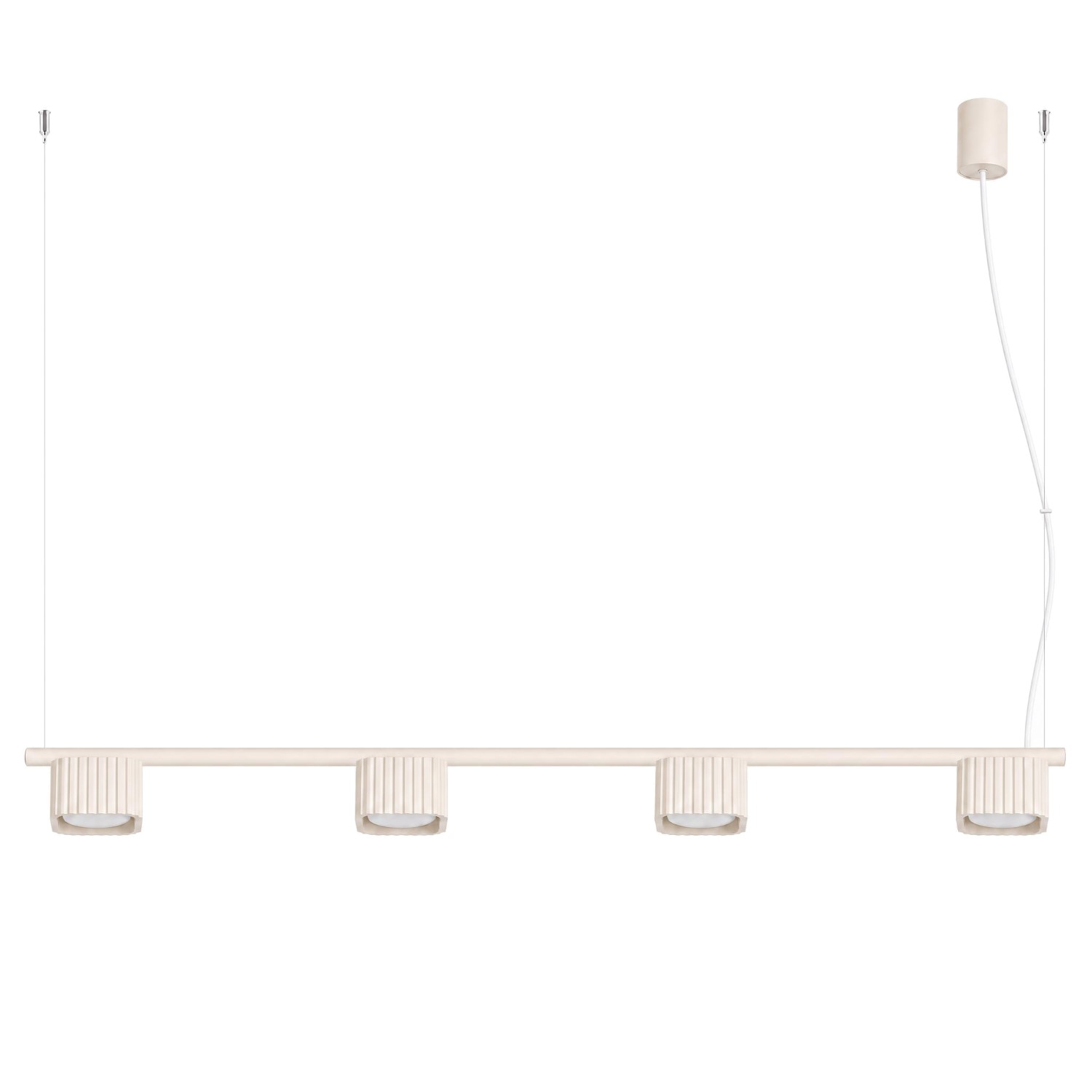Kronleuchter Riff 4 Beige Aluminium 4xgx53 122cm Sollux