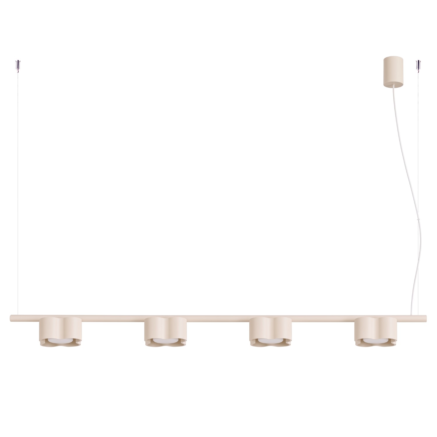 Kronleuchter Ovio 4 Beige Aluminium 4xgx53 122cm Sollux