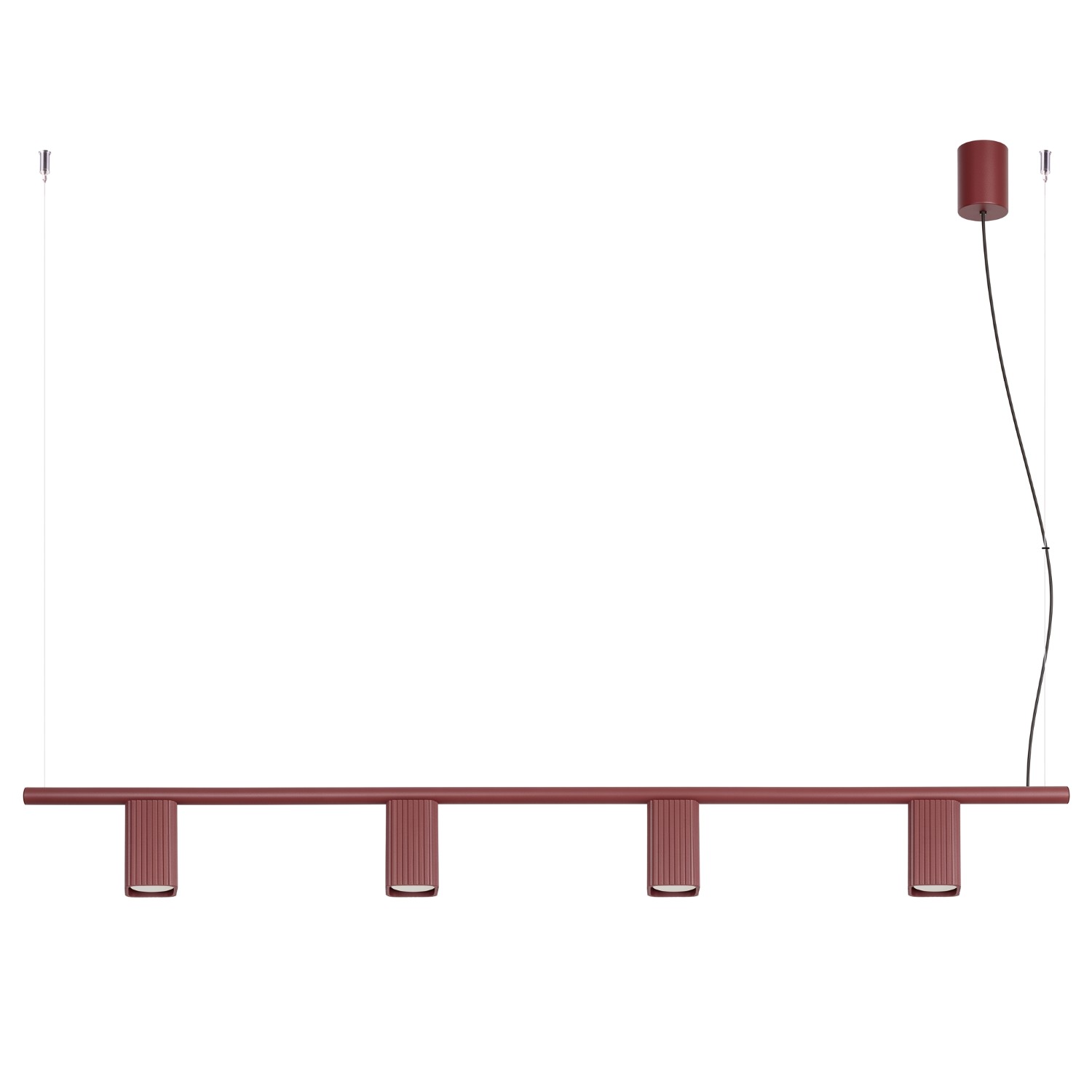 Kronleuchter Rayo 4 Burgunderrot Aluminium 4xgu10 122cm Sollux