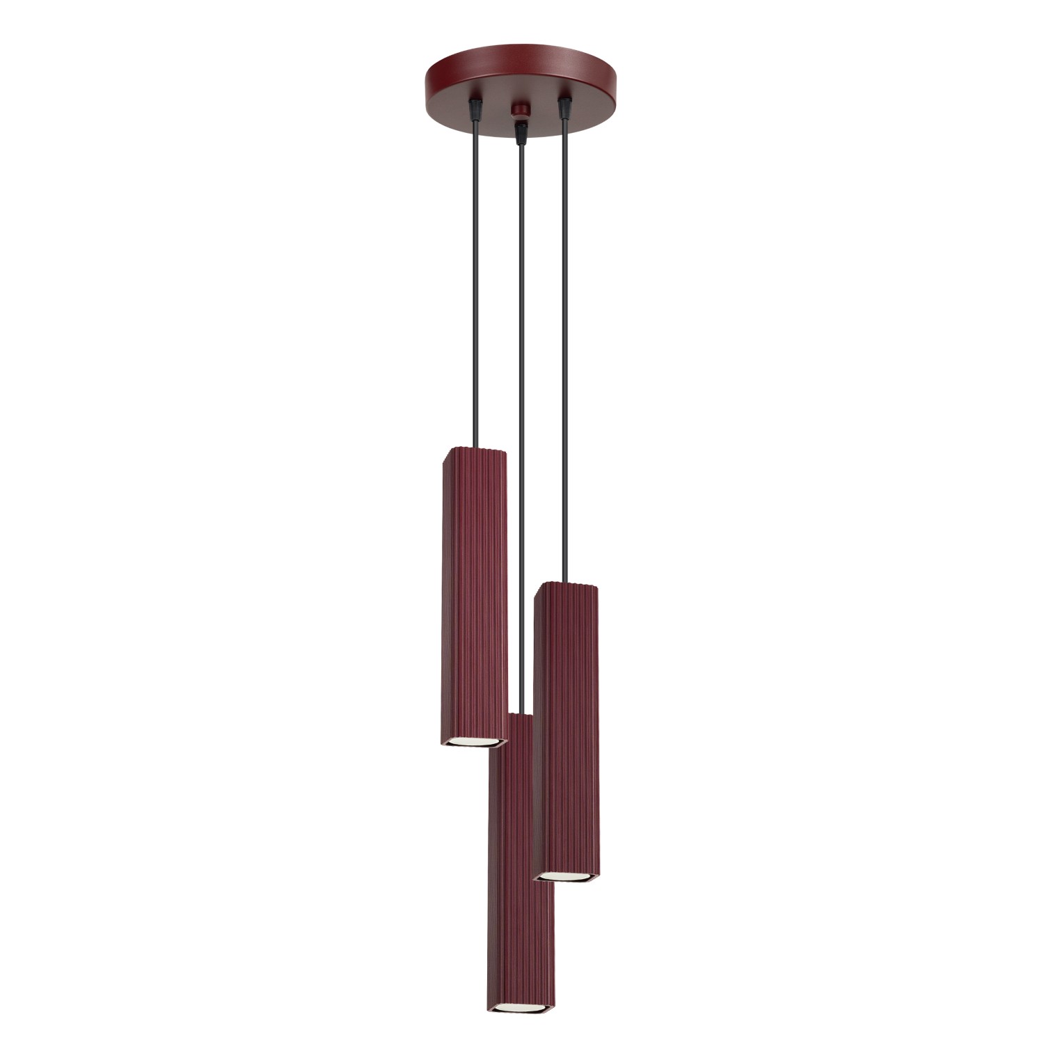 Pendelleuchte Rayo 3p Burgunderrot Aluminium 3xgu10 20cm Sollux