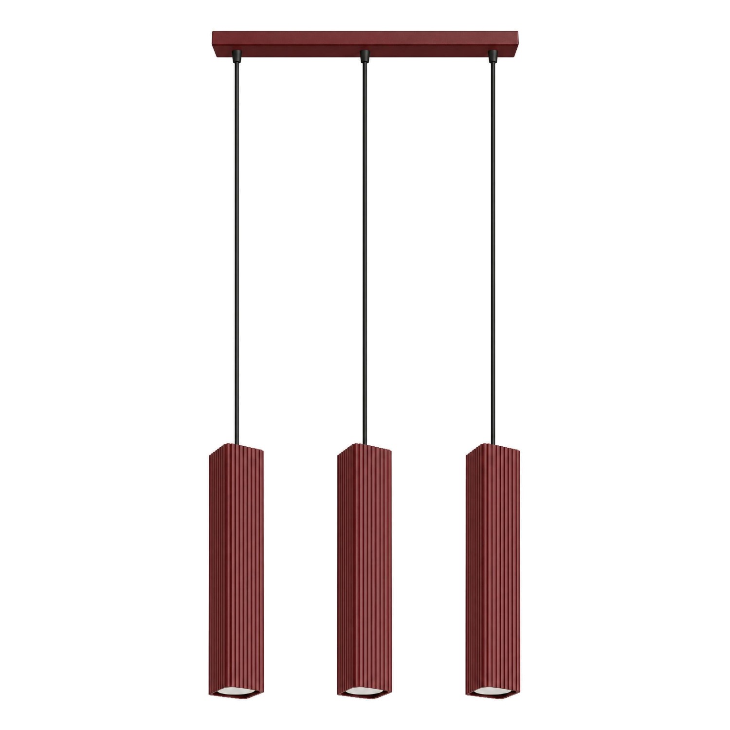 Pendelleuchte Rayo 3l Burgunderrot Aluminium 3xgu10 45cm Sollux