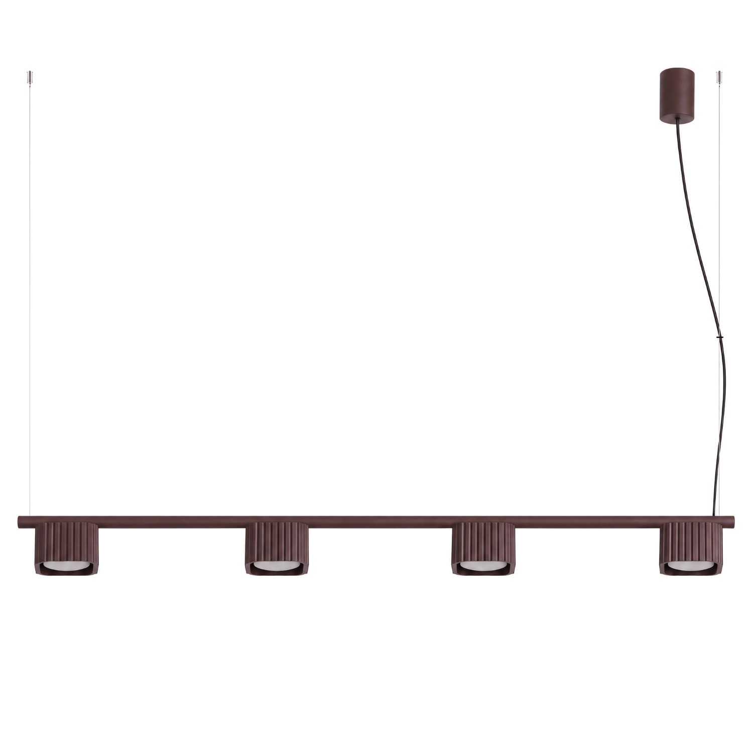 Kronleuchter Riff 4 Braun Aluminium 4xgx53 122cm Sollux