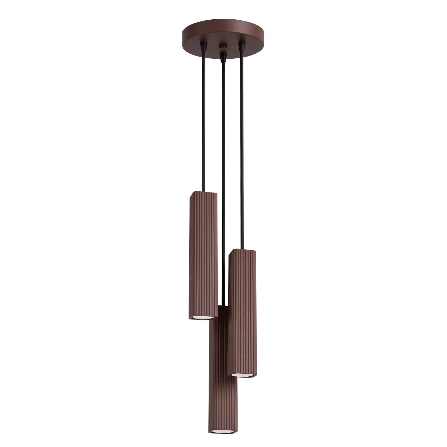 Pendelleuchte Rayo 3p Braun Aluminium 3xgu10 20cm Sollux