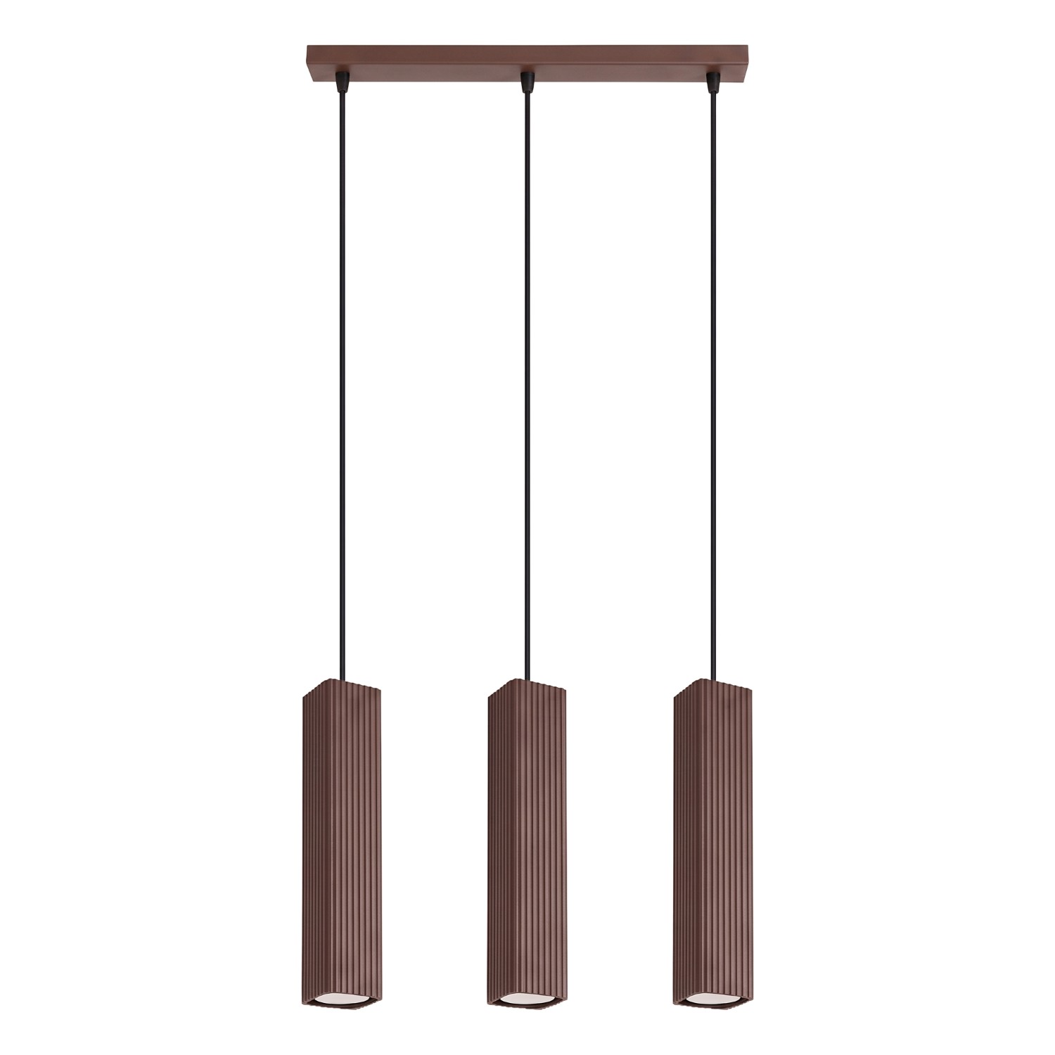 Pendelleuchte Rayo 3l Braun Aluminium 3xgu10 45cm Sollux