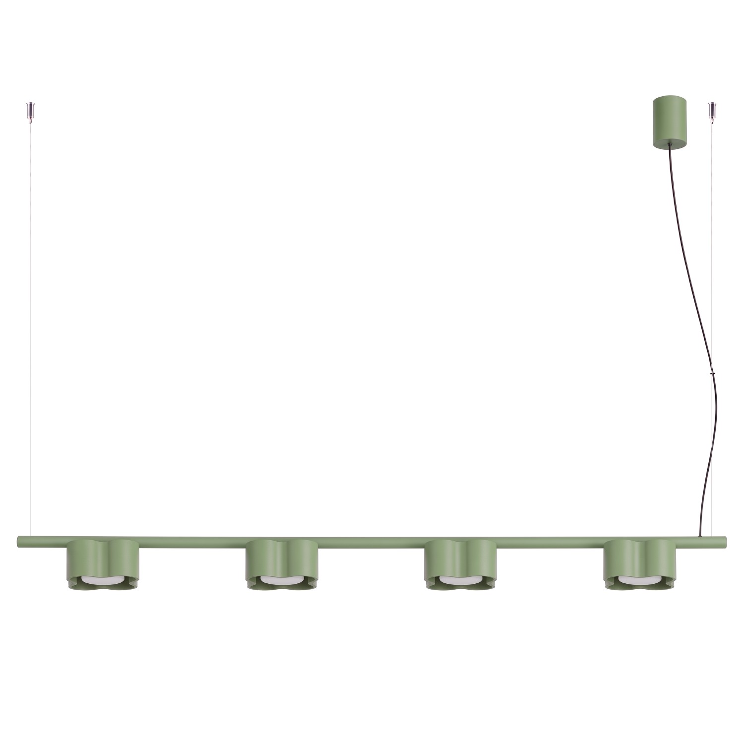 Kronleuchter Ovio 4 Salbei Aluminium 4xgx53 122cm Sollux
