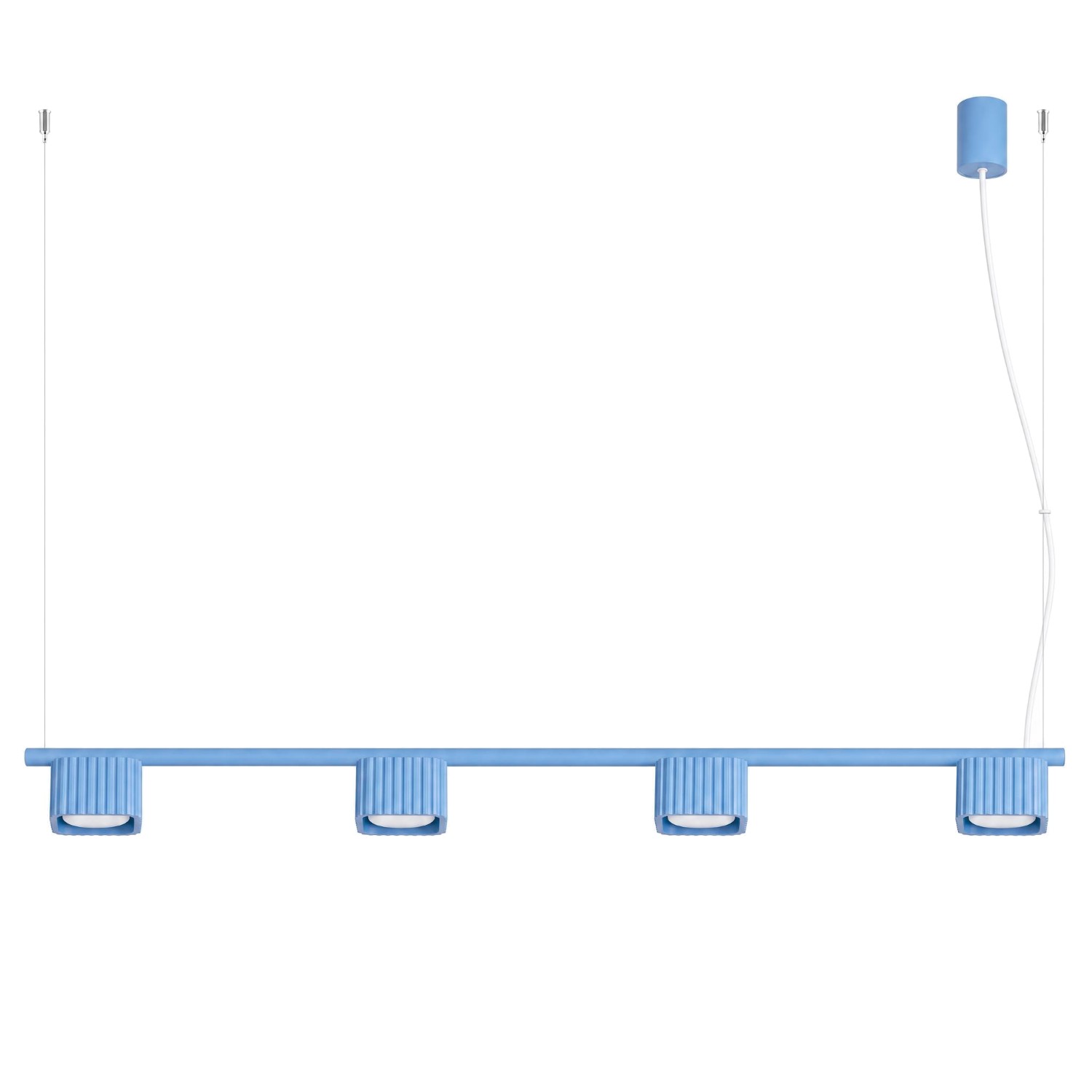 Kronleuchter Riff 4 Himmelblau Aluminium 4xgx53 122cm Sollux