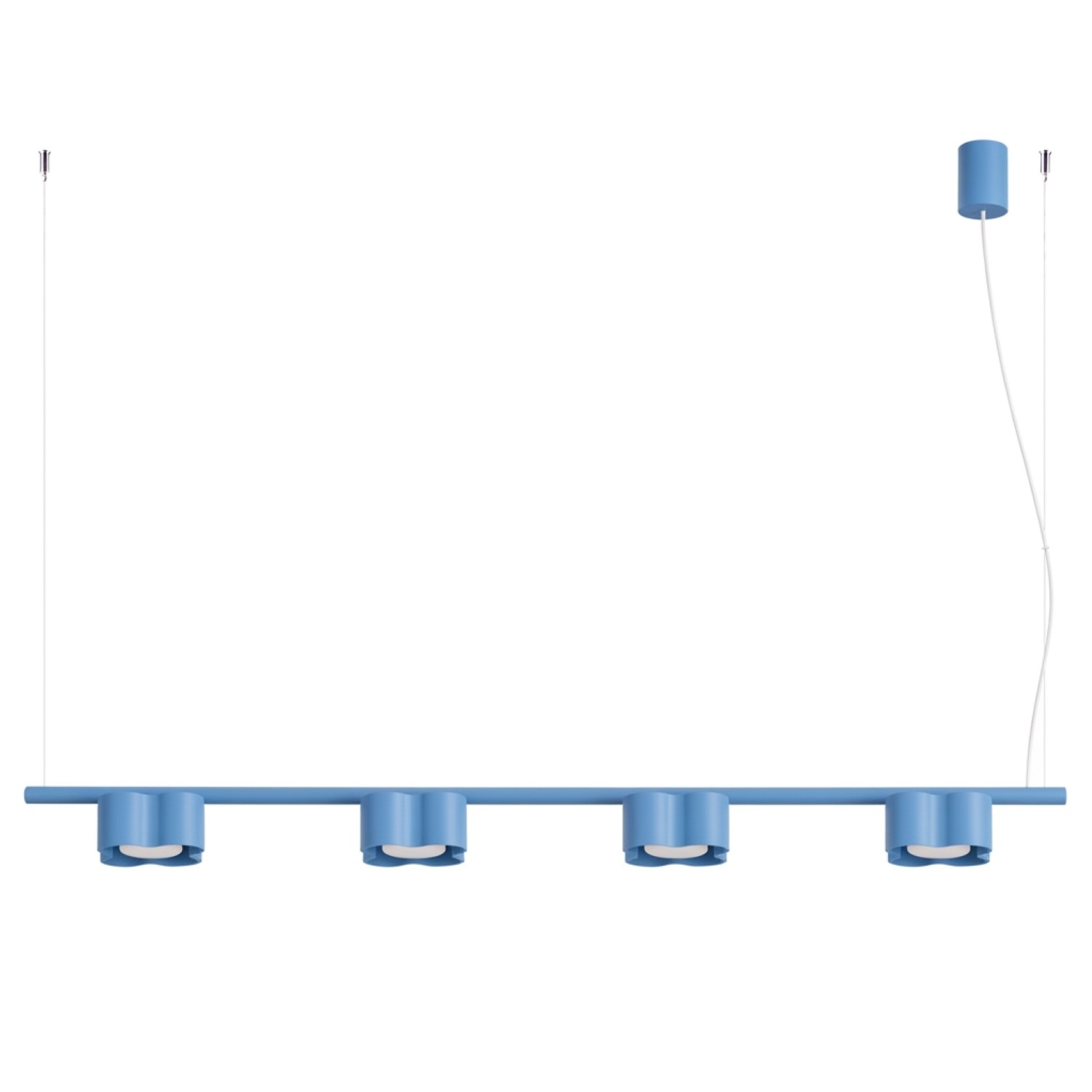 Kronleuchter Ovio 4 Himmelblau Aluminium 4xgx53 122cm Sollux