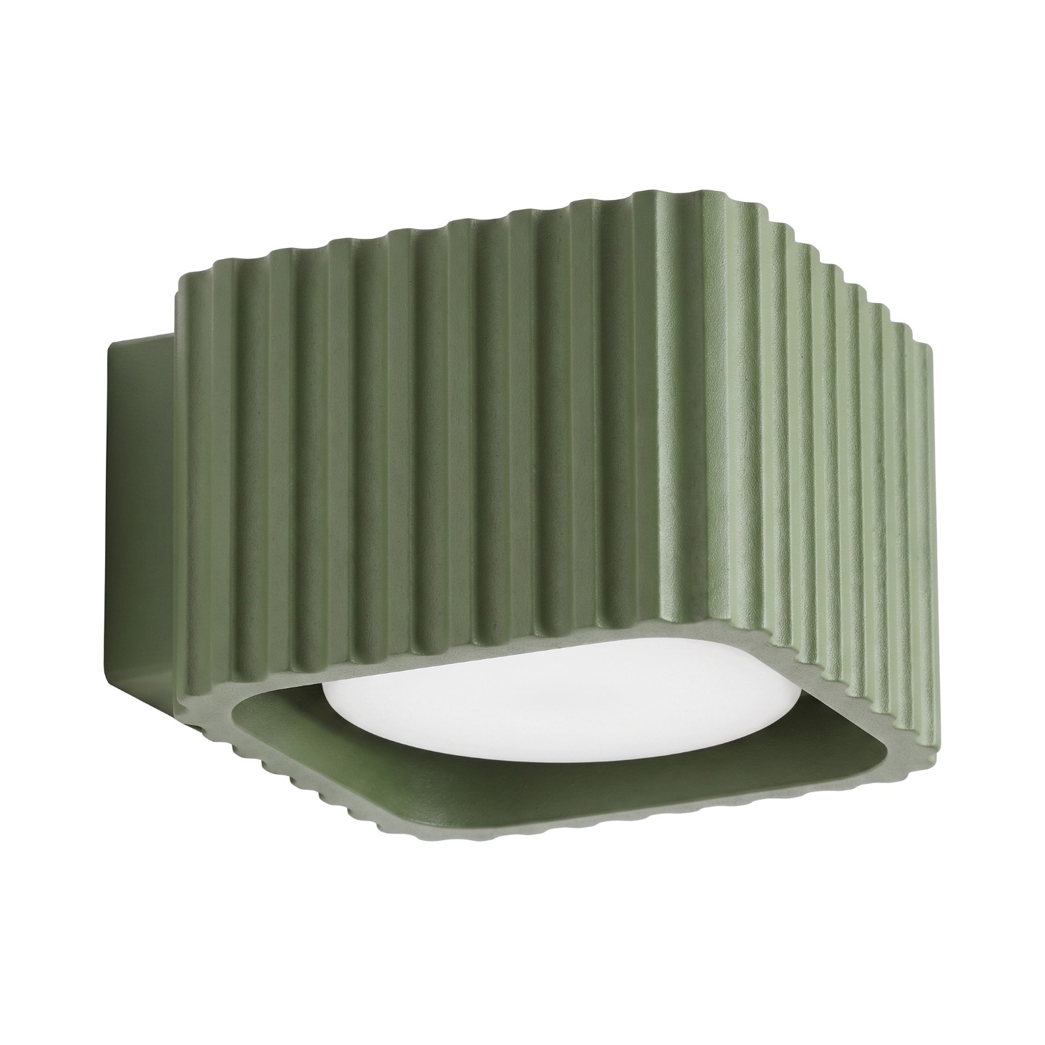 Wandleuchte Riff Olivgrün Aluminium 1xgx53 10cm Sollux