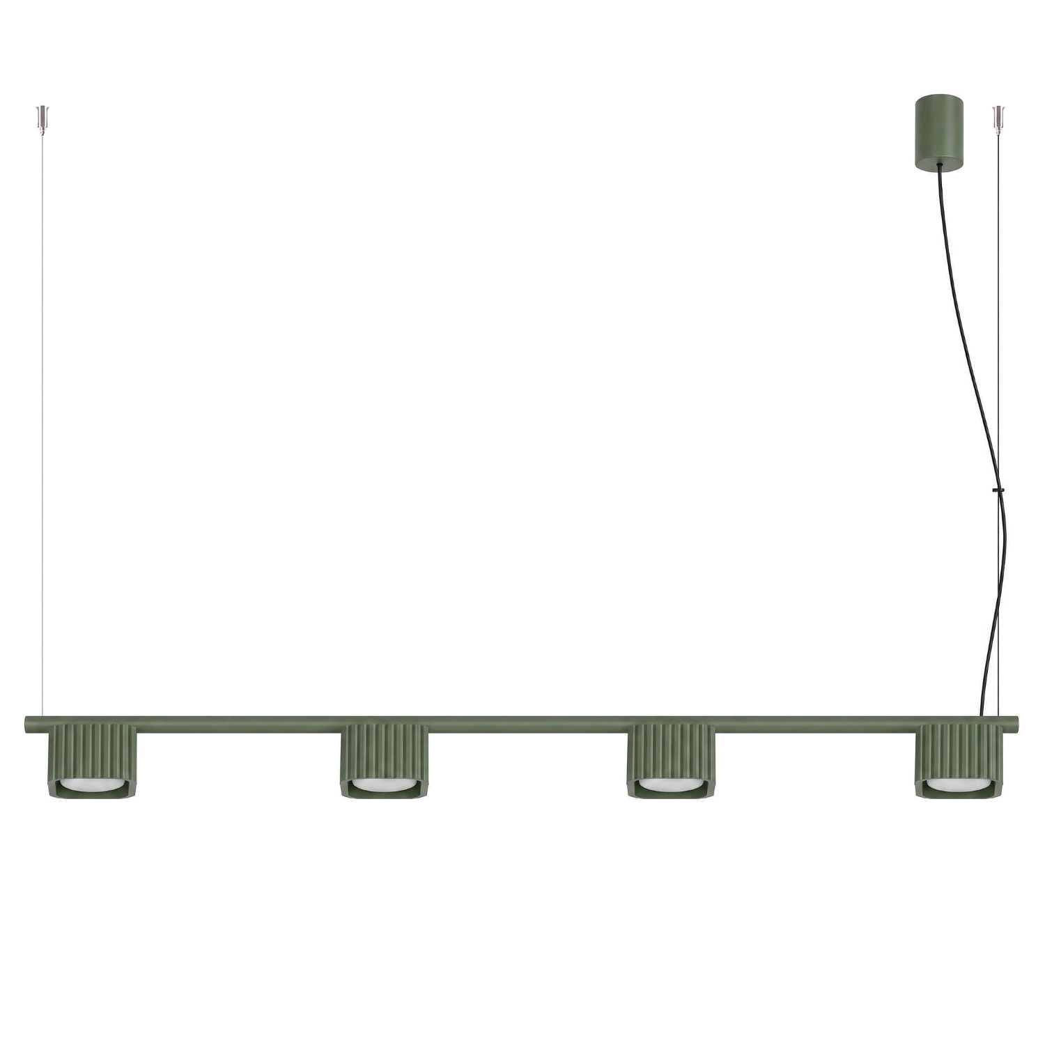 Kronleuchter Riff 4 Olivgrün Aluminium 4xgx53 122cm Sollux