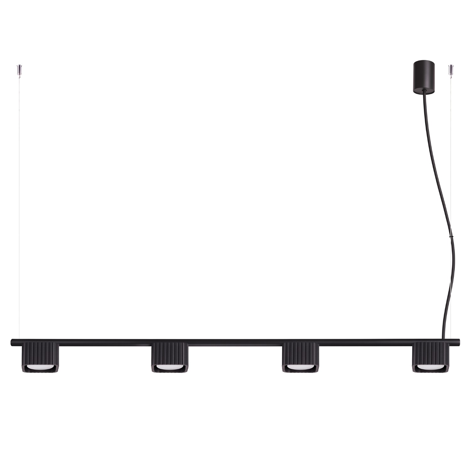 Kronleuchter Riff 4 Schwarz Aluminium 4xgx53 122cm Sollux
