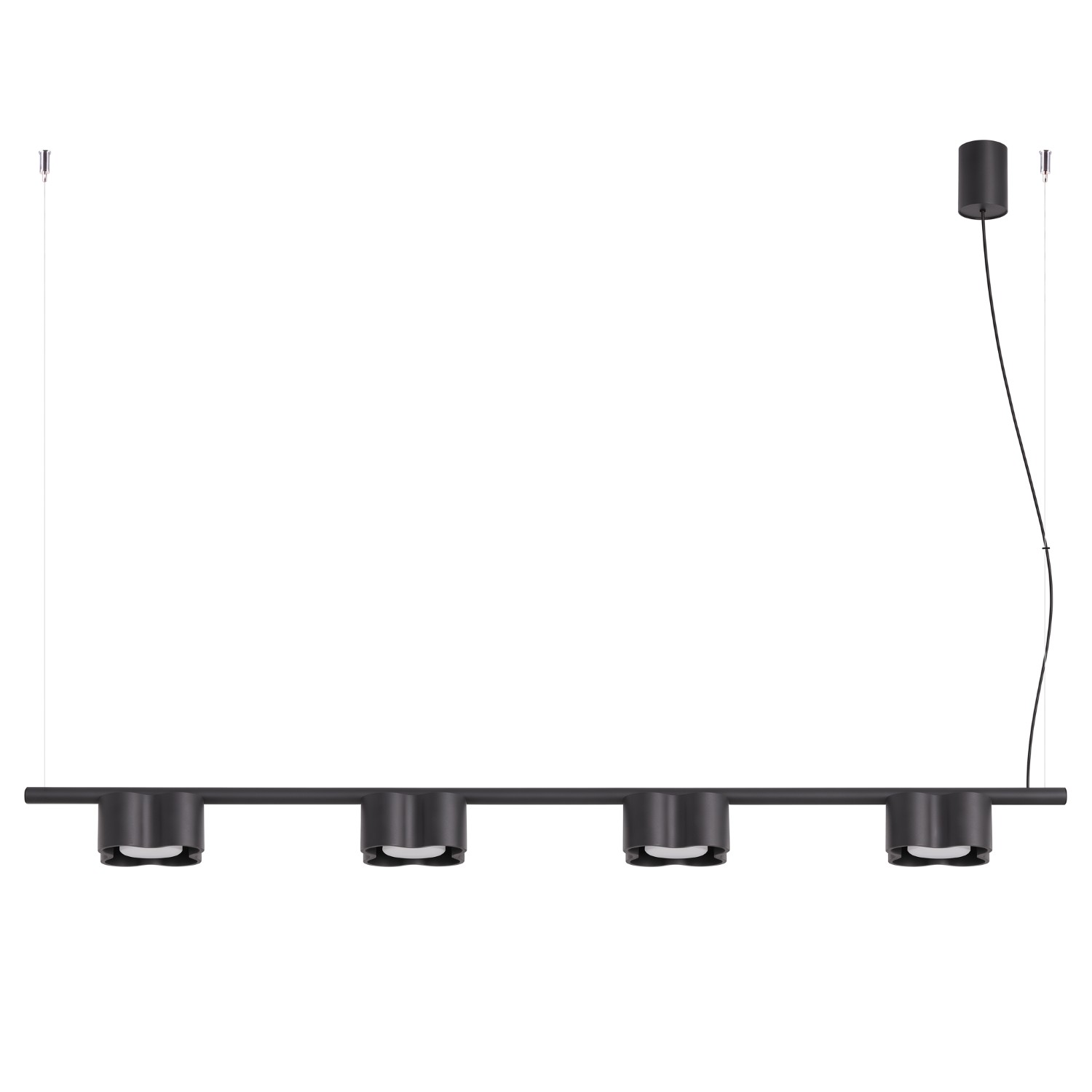 Kronleuchter Ovio 4 Schwarz Aluminium 4xgx53 122cm Sollux
