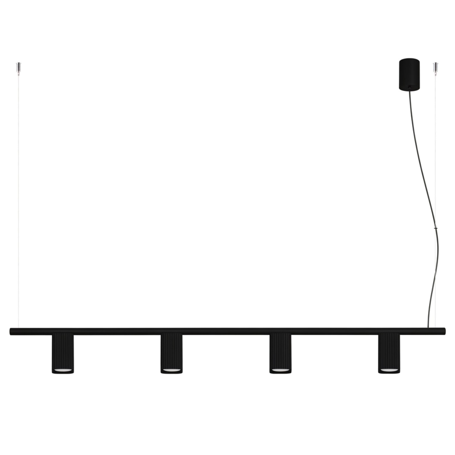 Kronleuchter Rayo 4 Schwarz Aluminium 4xgu10 122cm Sollux