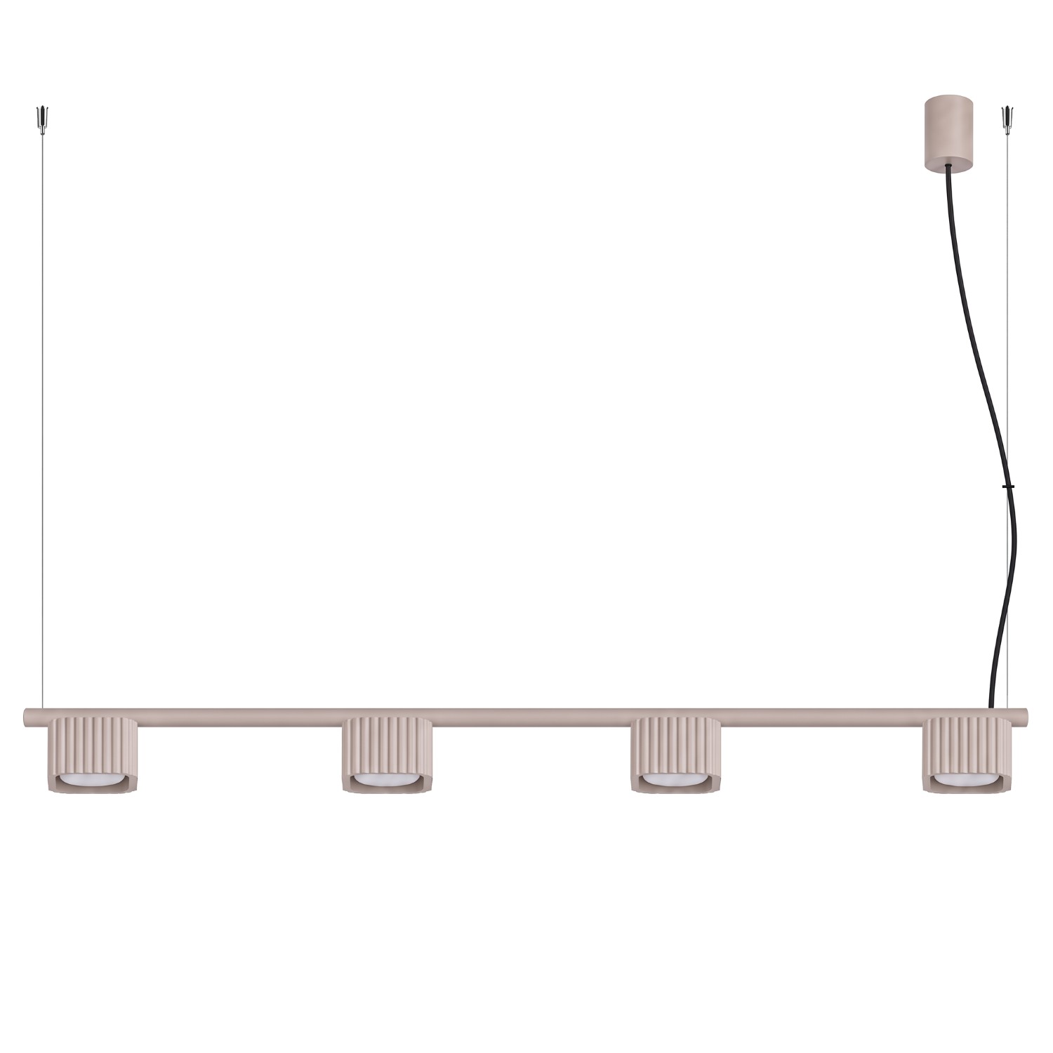 Kronleuchter Riff 4 Taupe Aluminium 4xgx53 122cm Sollux