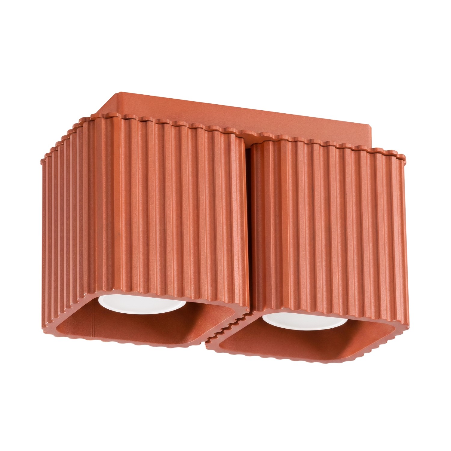 Deckenleuchte Riff 2 Rote Ocker Aluminium 2xgu10 20.5cm Sollux