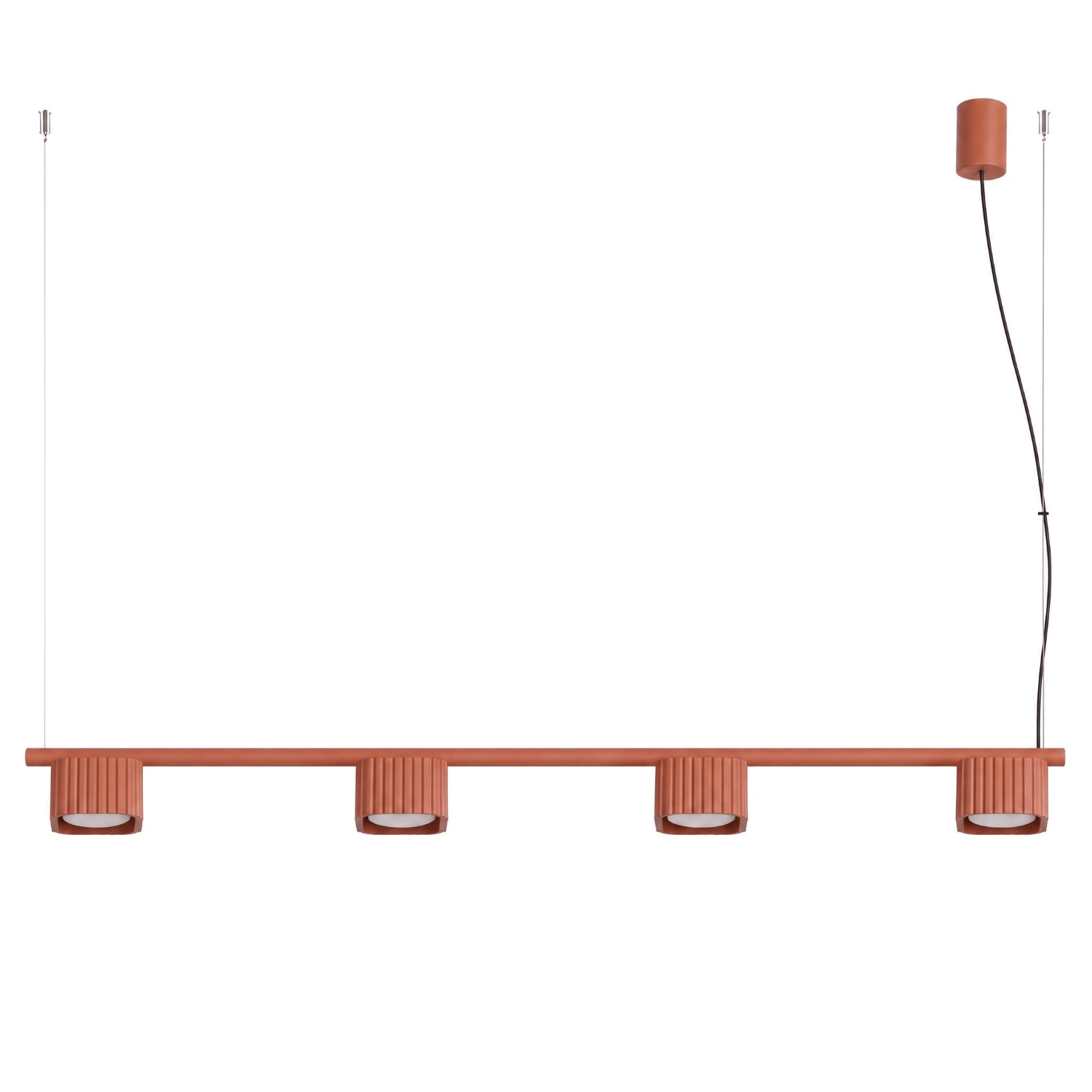 Kronleuchter Riff 4 Rote Ocker Aluminium 4xgx53 122cm Sollux
