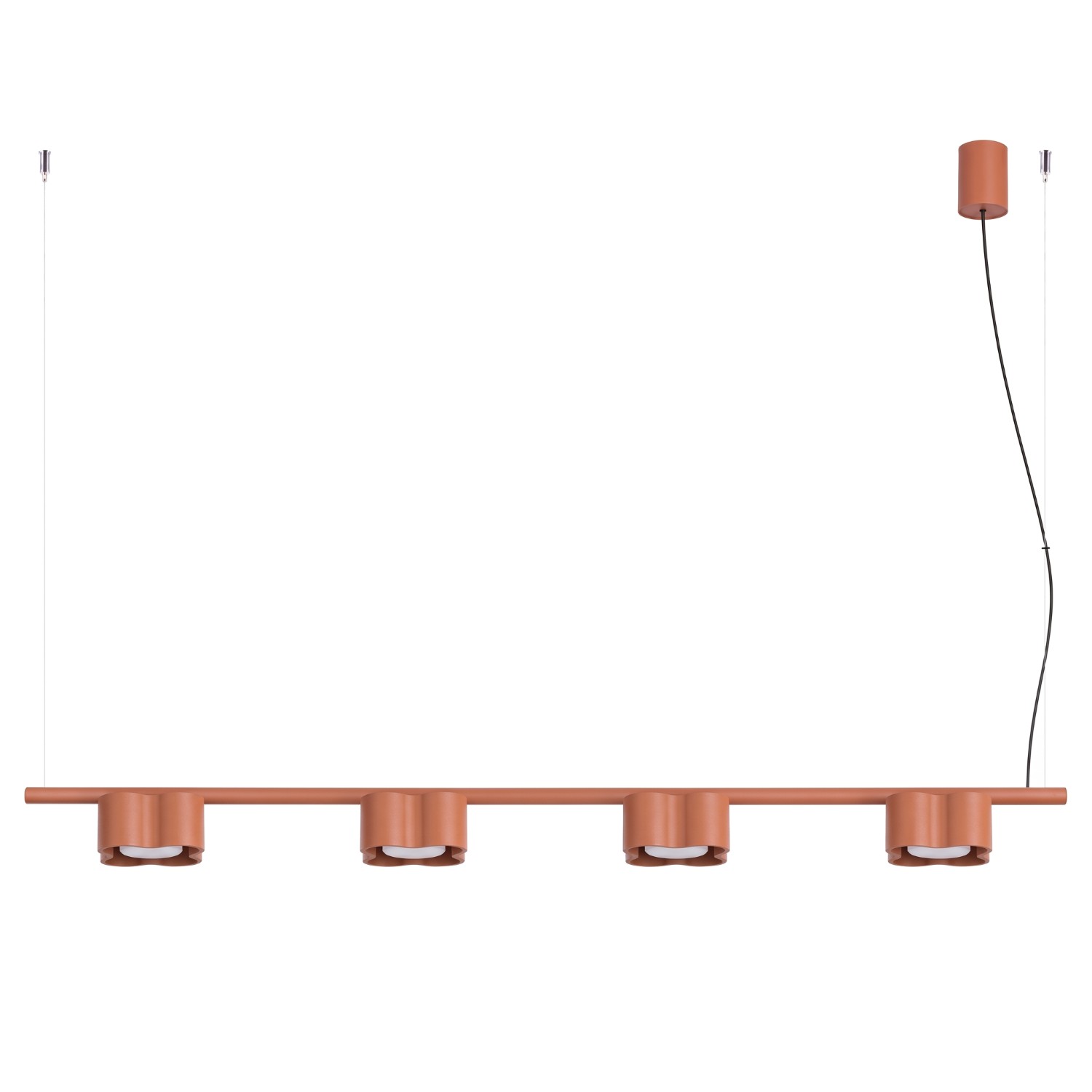 Kronleuchter Ovio 4 Rote Ocker Aluminium 4xgx53 122cm Sollux