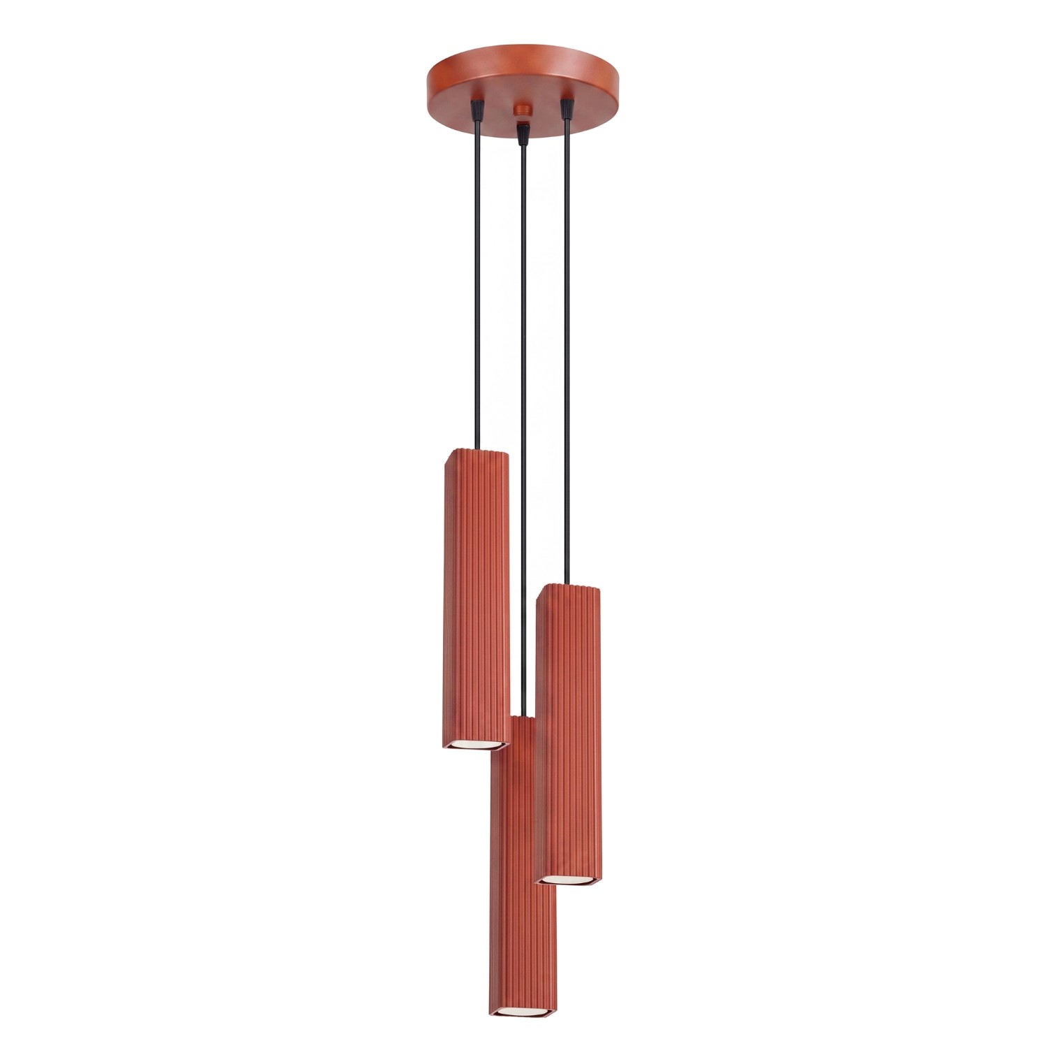 Pendelleuchte Rayo 3p Rote Ocker Aluminium 3xgu10 20cm Sollux