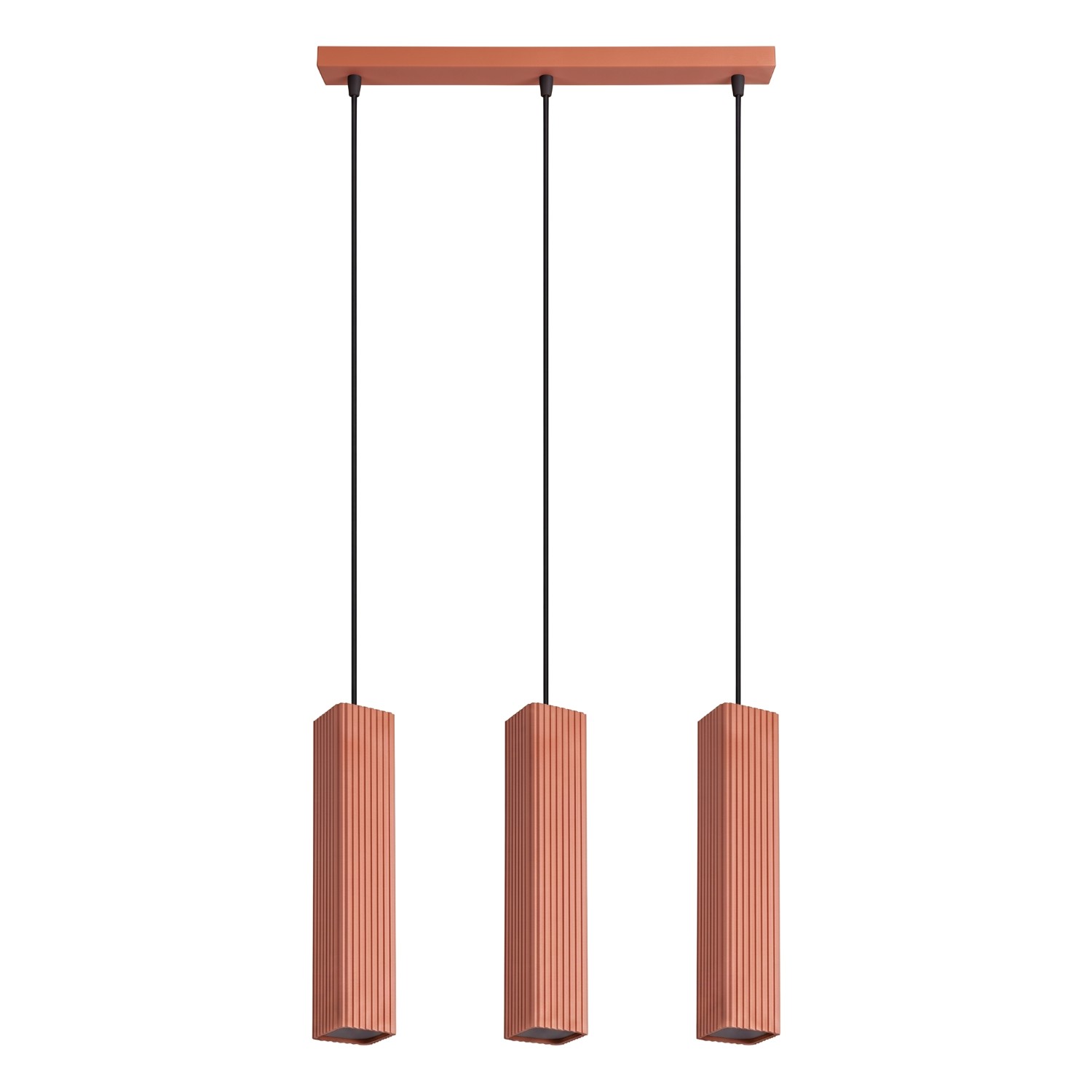 Pendelleuchte Rayo 3l Rote Ocker Aluminium 3xgu10 45cm Sollux