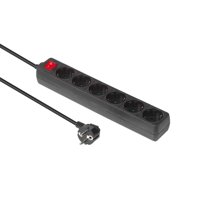 Microconnect - Mc-gru00615bs Mehrfachsteckdose 1,5 M 6 Ac-steckdosen Indoor Schwarz