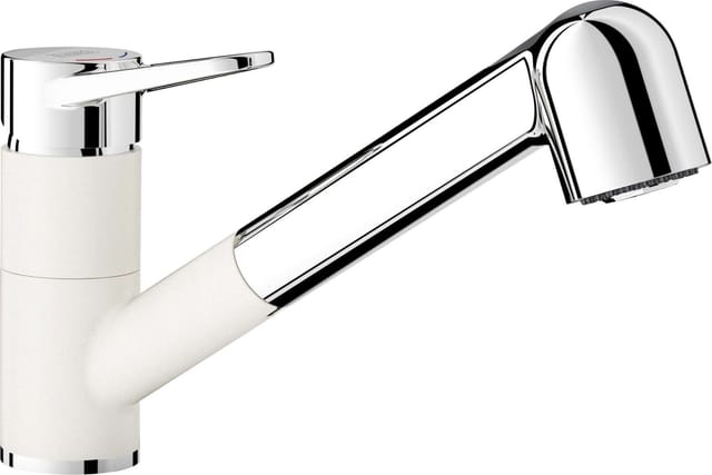 Blanco - Wega S - Spültischarmatur Mit Ausziehbarer Brause, Weiß/chrom 526421