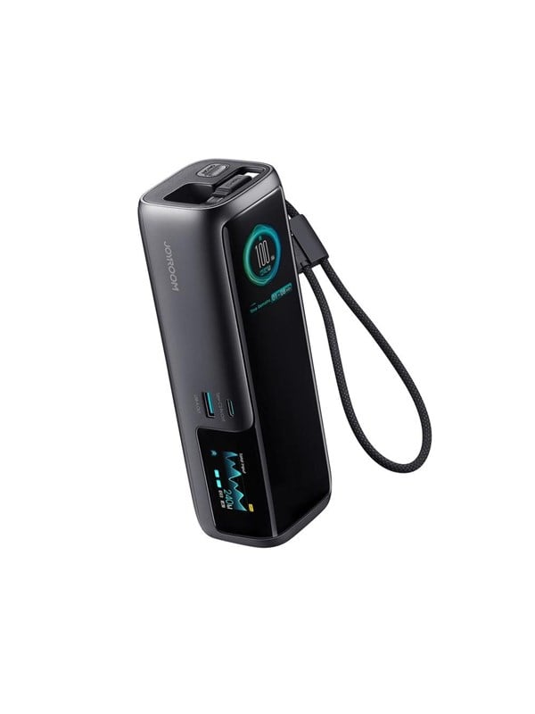 Joyroom PODIX PR70 240W Power Bank with Two Built-in USB-C Cables Two Displays- Gray - 25000 mAh