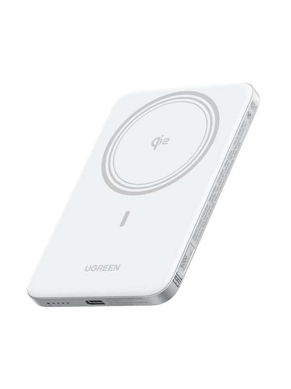 UGREEN MagFlow Air 20W Magnetic Wireless Power Bank - White - 5000 mAh
