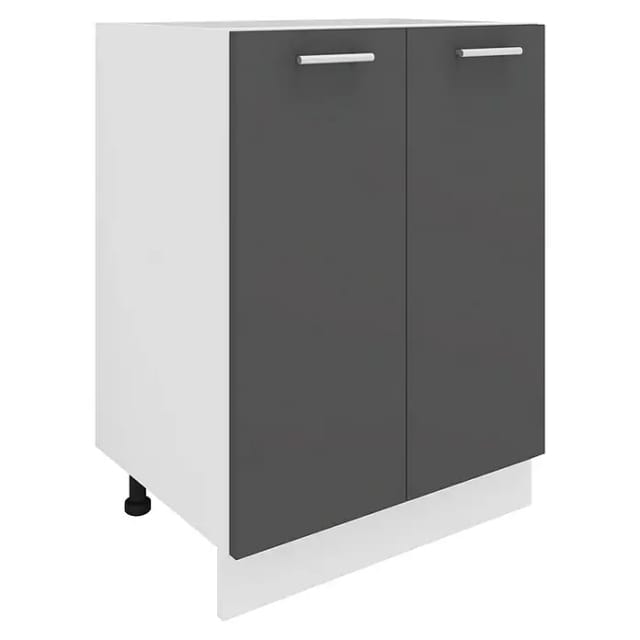 Esilo Küchenunterschrank 60 Cm 2 Türen Weiß, Grau.