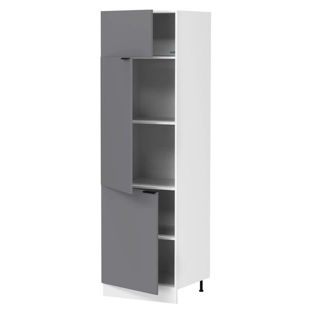 Ebuy24 - Fasola Küchenhochschrank 60 Cm 3 Türen Anthrazit Grau, Weiß.